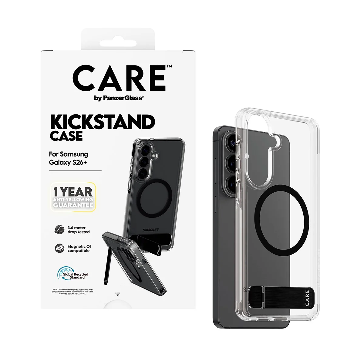 CARE™ by PanzerGlass® Kickstand Case Transparent w. Qi Samsung Galaxy S26+ - Image 6