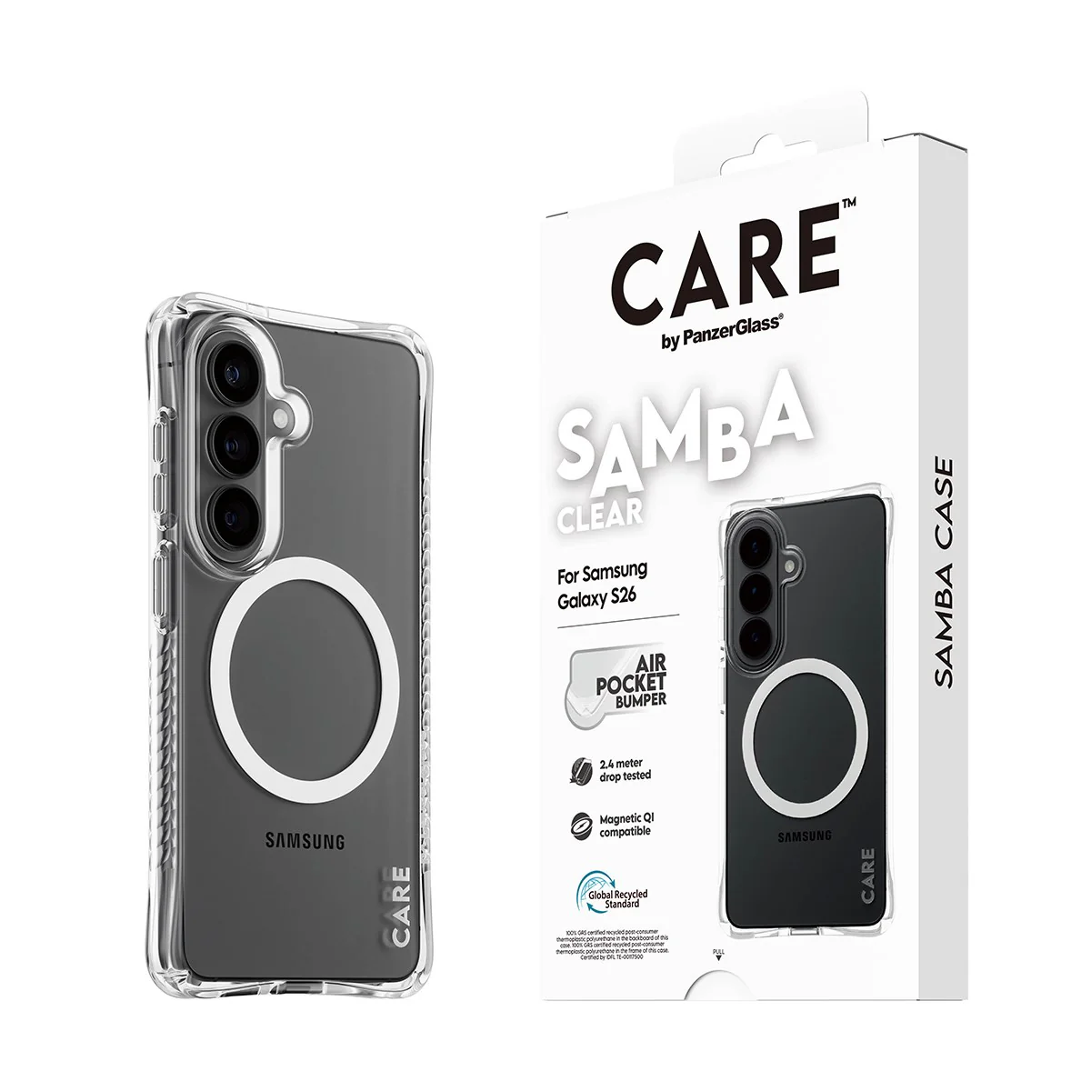 CARE™ by PanzerGlass® Samba Case Transparent w. White Qi Samsung Galaxy S26 - Image 6