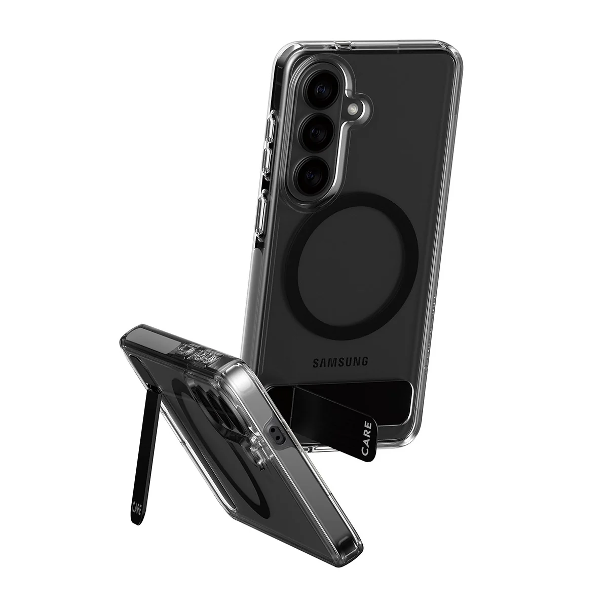 CARE™ by PanzerGlass® Kickstand Case Transparent w. Qi Samsung Galaxy S26