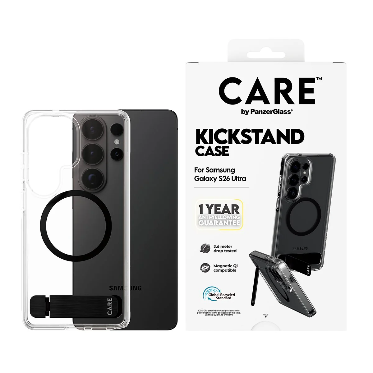 CARE™ by PanzerGlass® Kickstand Case Transparent w. Qi Samsung Galaxy S26 Ultra - Image 2