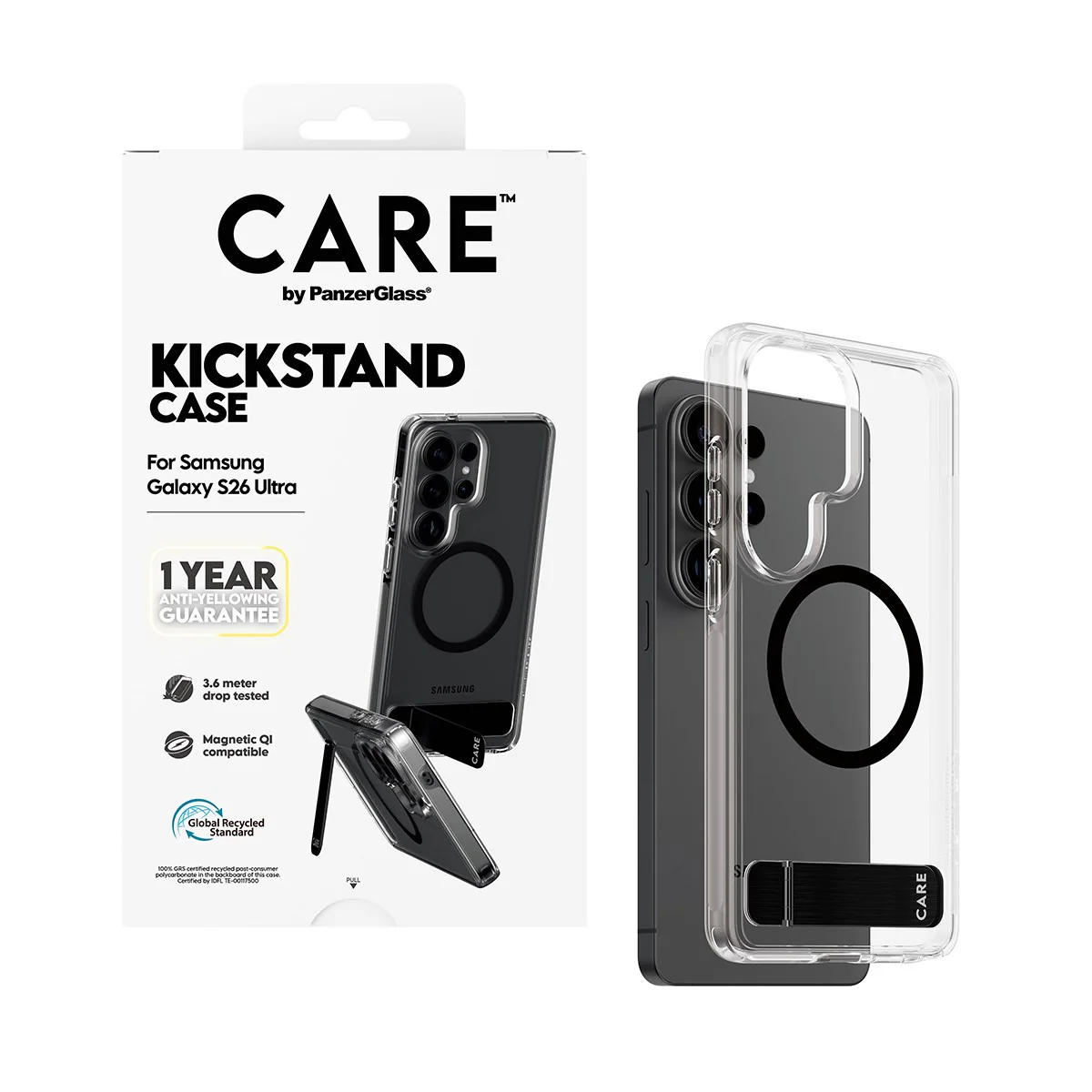 CARE™ by PanzerGlass® Kickstand Case Transparent w. Qi Samsung Galaxy S26 Ultra - Image 6