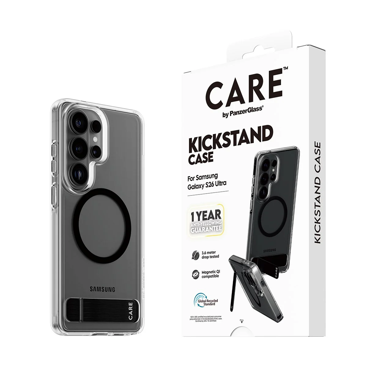 CARE™ by PanzerGlass® Kickstand Case Transparent w. Qi Samsung Galaxy S26 Ultra - Image 7