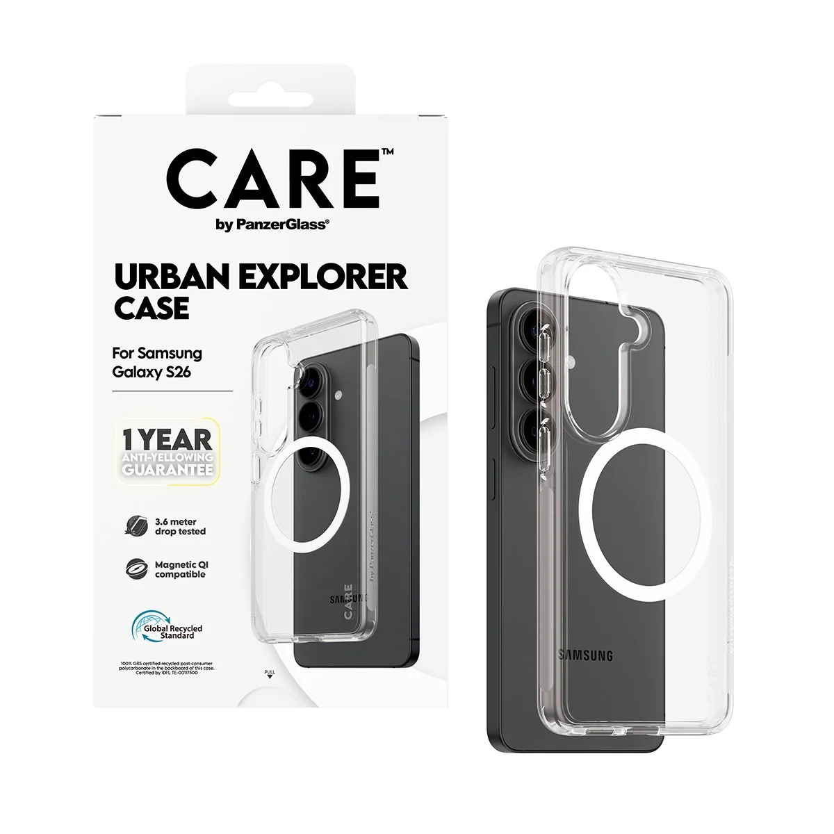 CARE⢠by PanzerGlass® Urban Explorer Case Transparent w. White Qi Samsung Galaxy S26 - Image 5