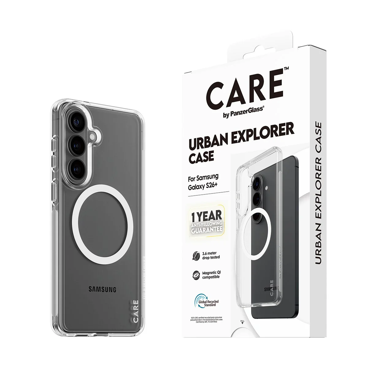 CARE™ by PanzerGlass® Urban Explorer Case Transparent w. White Qi Samsung Galaxy S26+ - Image 6