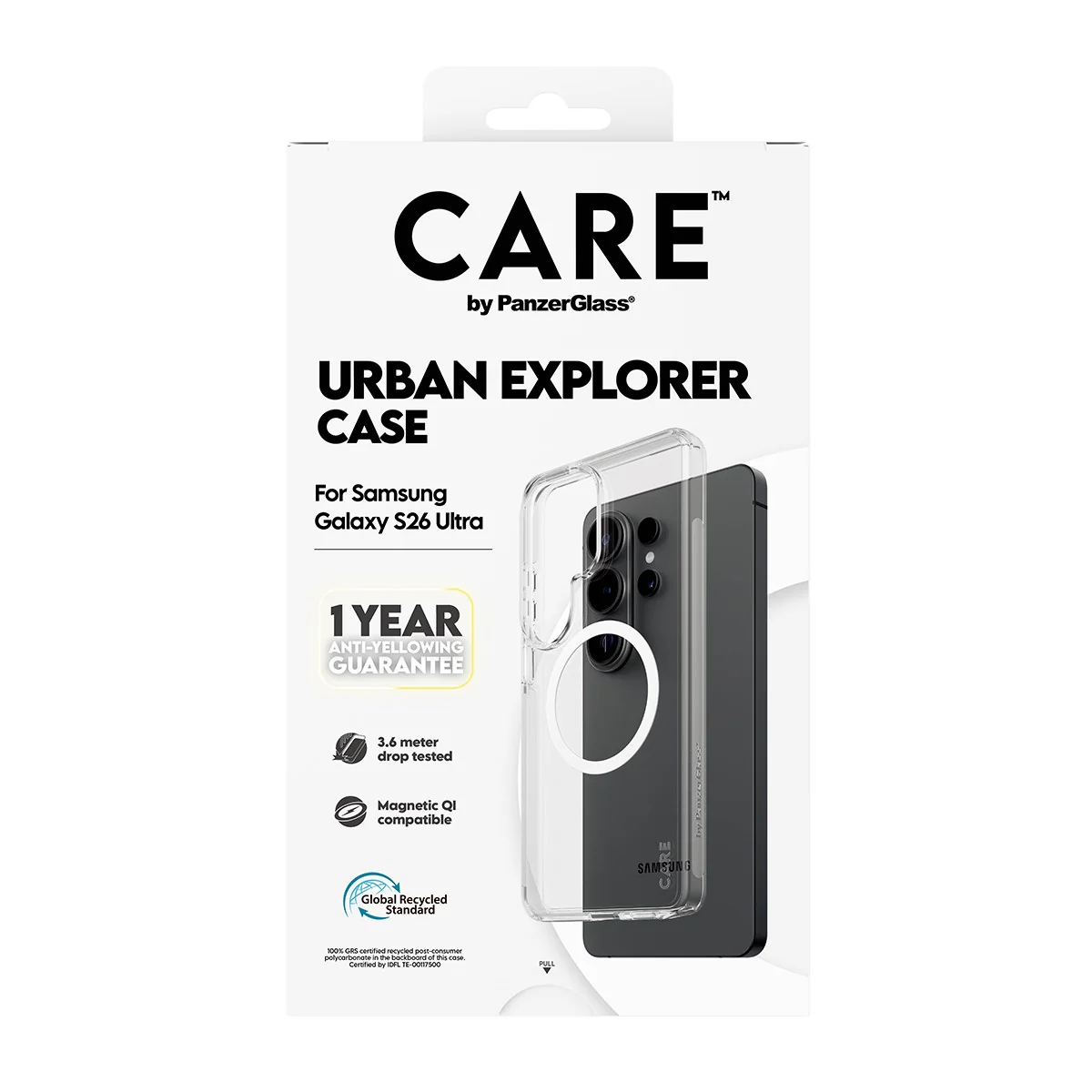 CARE™ by PanzerGlass® Urban Explorer Case Transparent w. White Qi Samsung Galaxy S26 Ultra - Image 3