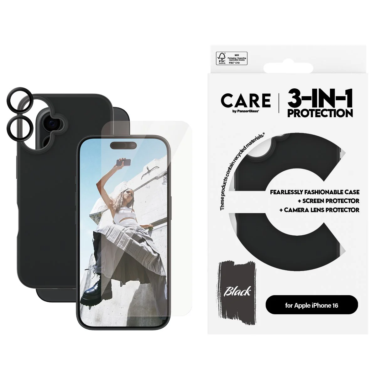 CARE™ by PanzerGlass® 3-in-1 Bundle iPhone 16 - Image 2