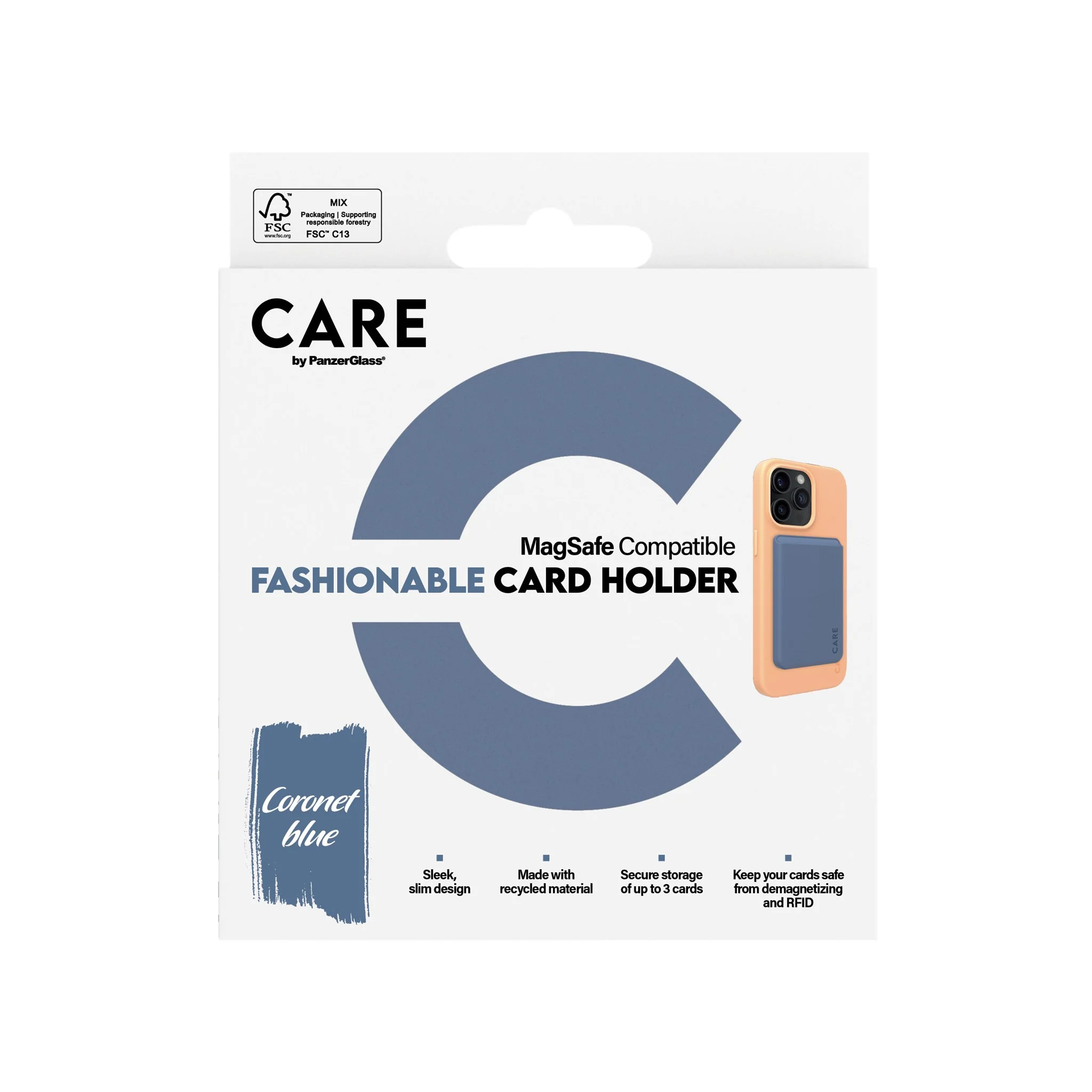 CARE⢠by PanzerGlass® Card Holder Blue iPhone - Image 3