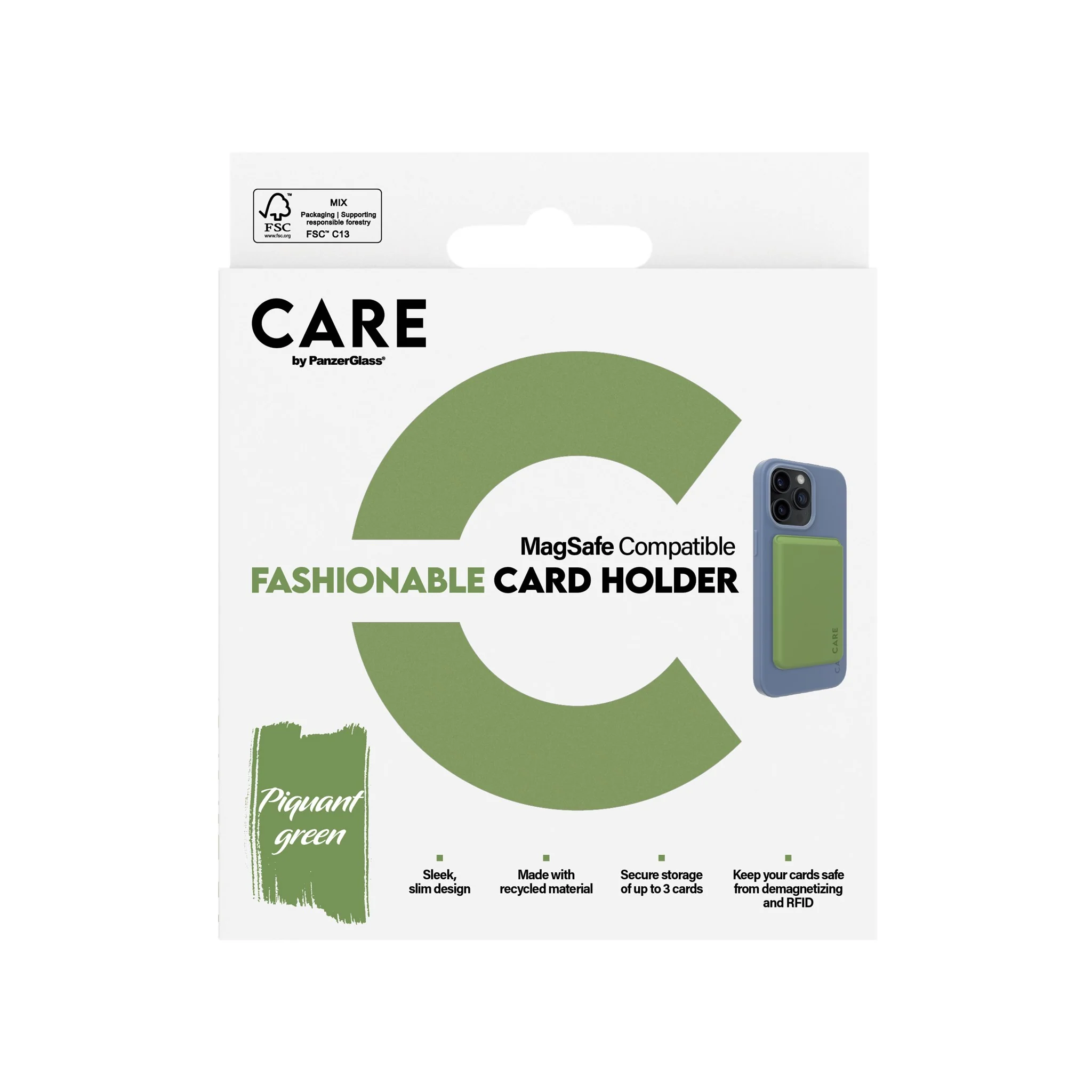 CARE⢠by PanzerGlass® Card Holder Green iPhone - Image 3