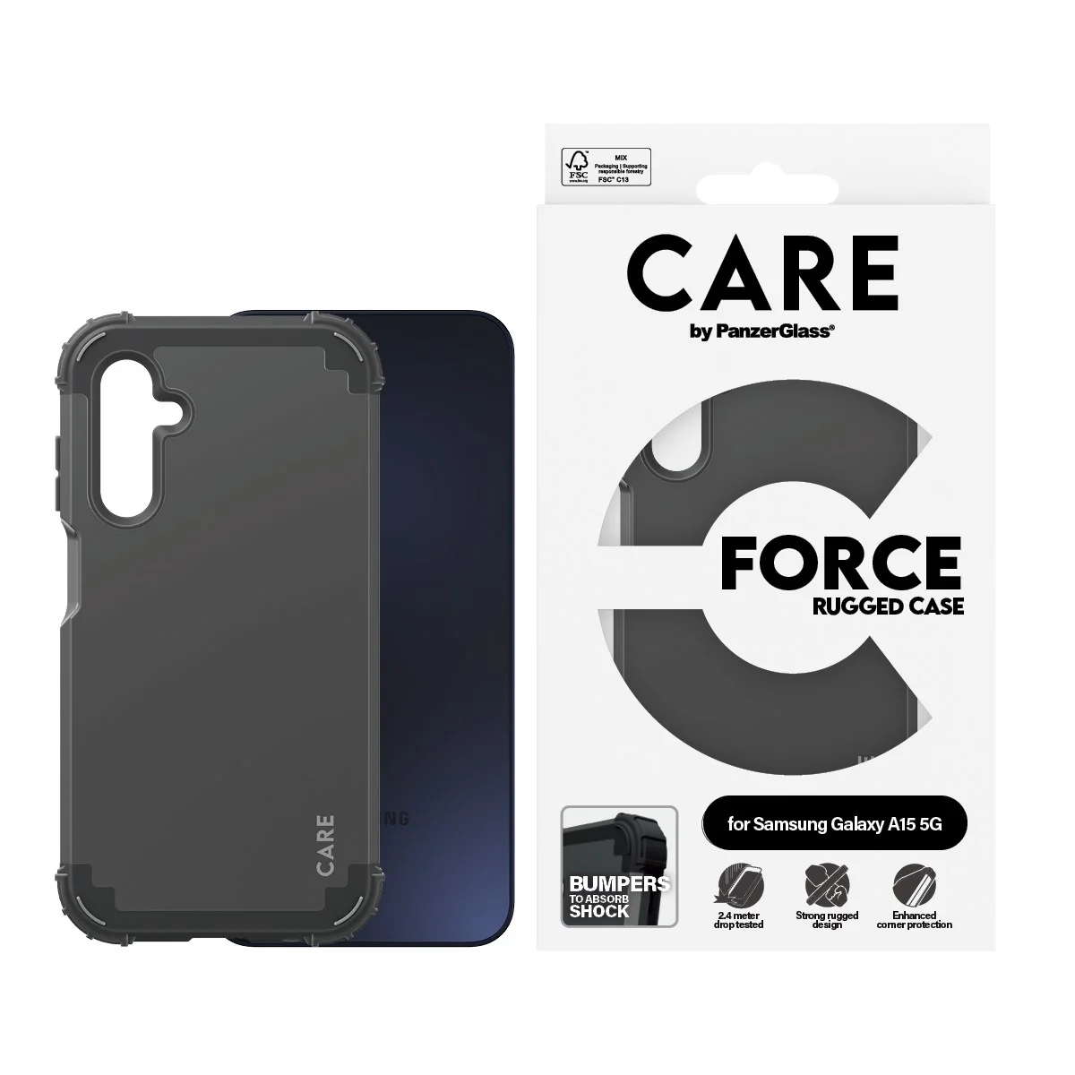 CARE™ by PanzerGlass® Case Black FORCE Samsung Galaxy A15 5G - Image 2