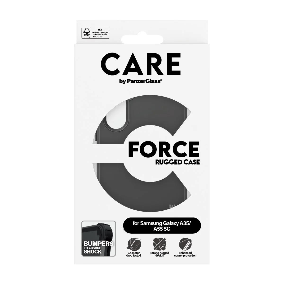CARE⢠by PanzerGlass® Case Black FORCE Samsung Galaxy A35 5G - Image 3