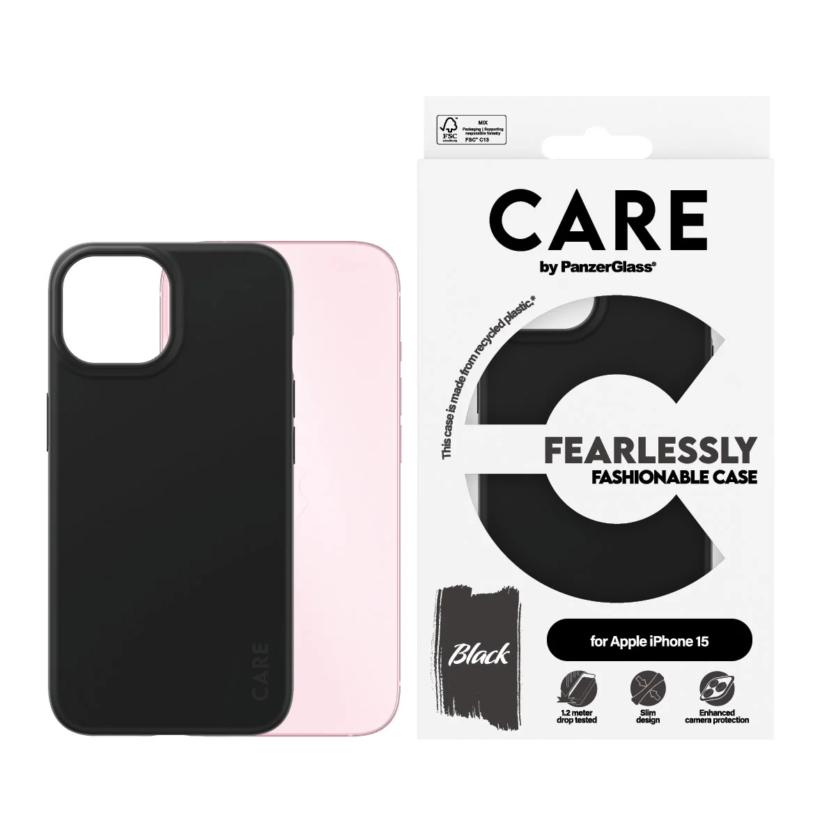 CARE⢠by PanzerGlass® Case Black iPhone 15 - Image 2