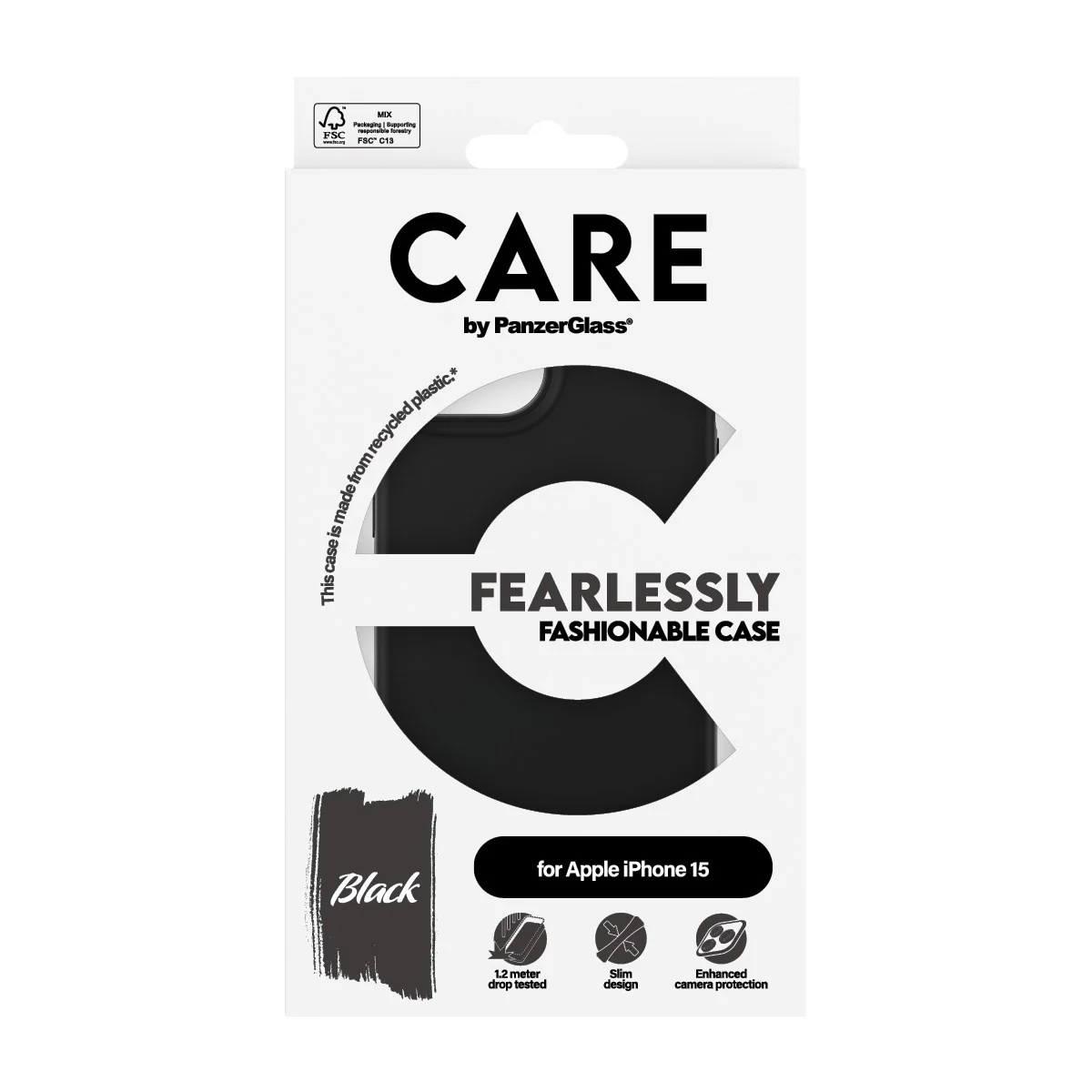 CARE⢠by PanzerGlass® Case Black iPhone 15 - Image 3