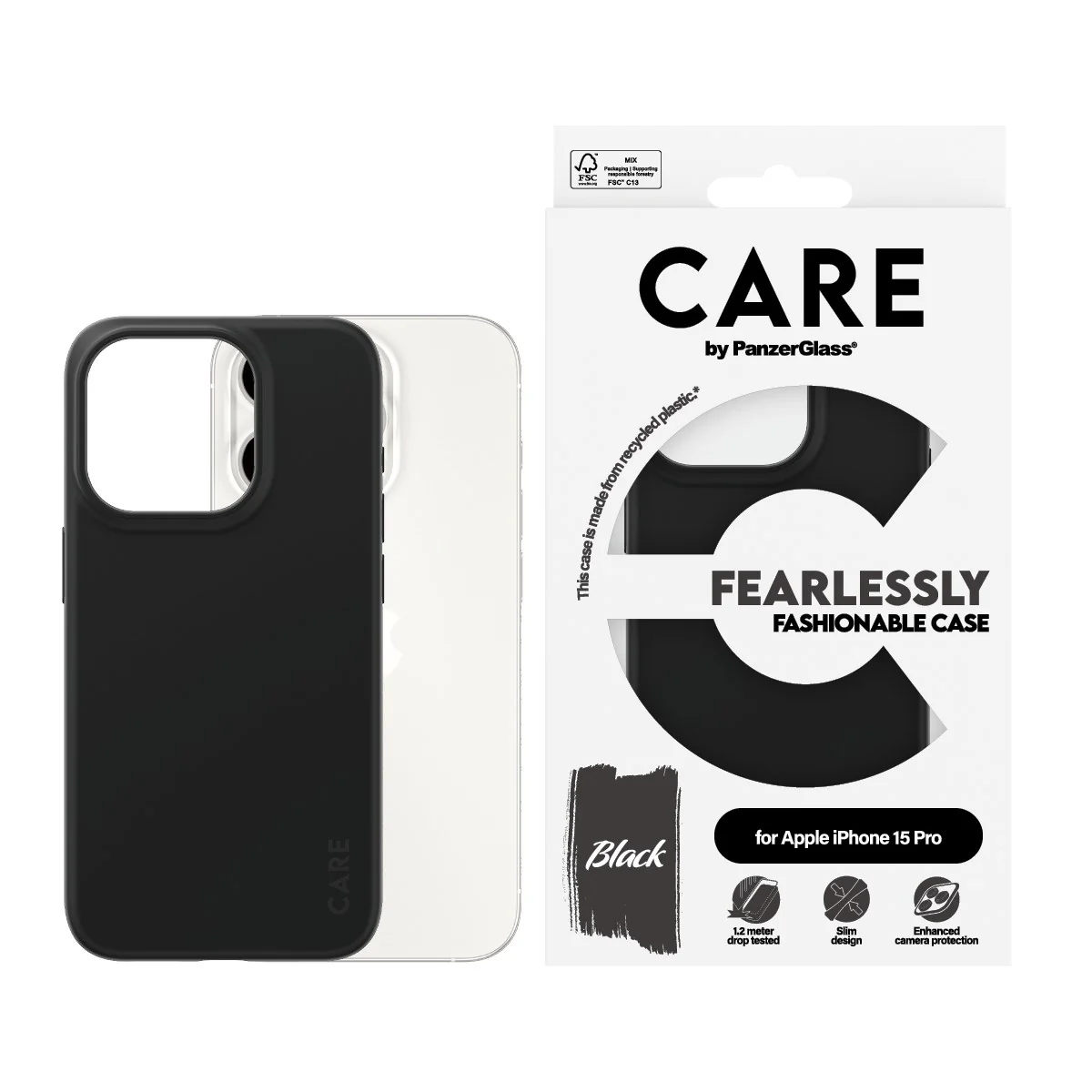 CARE™ by PanzerGlass® Case Black iPhone 15 Pro - Image 2