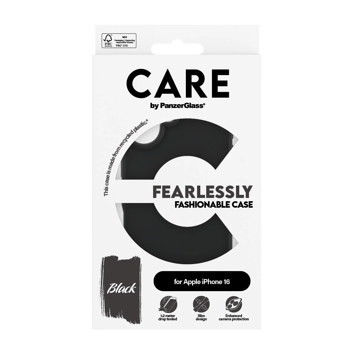CARE⢠by PanzerGlass® Case Black iPhone 16 - Image 3