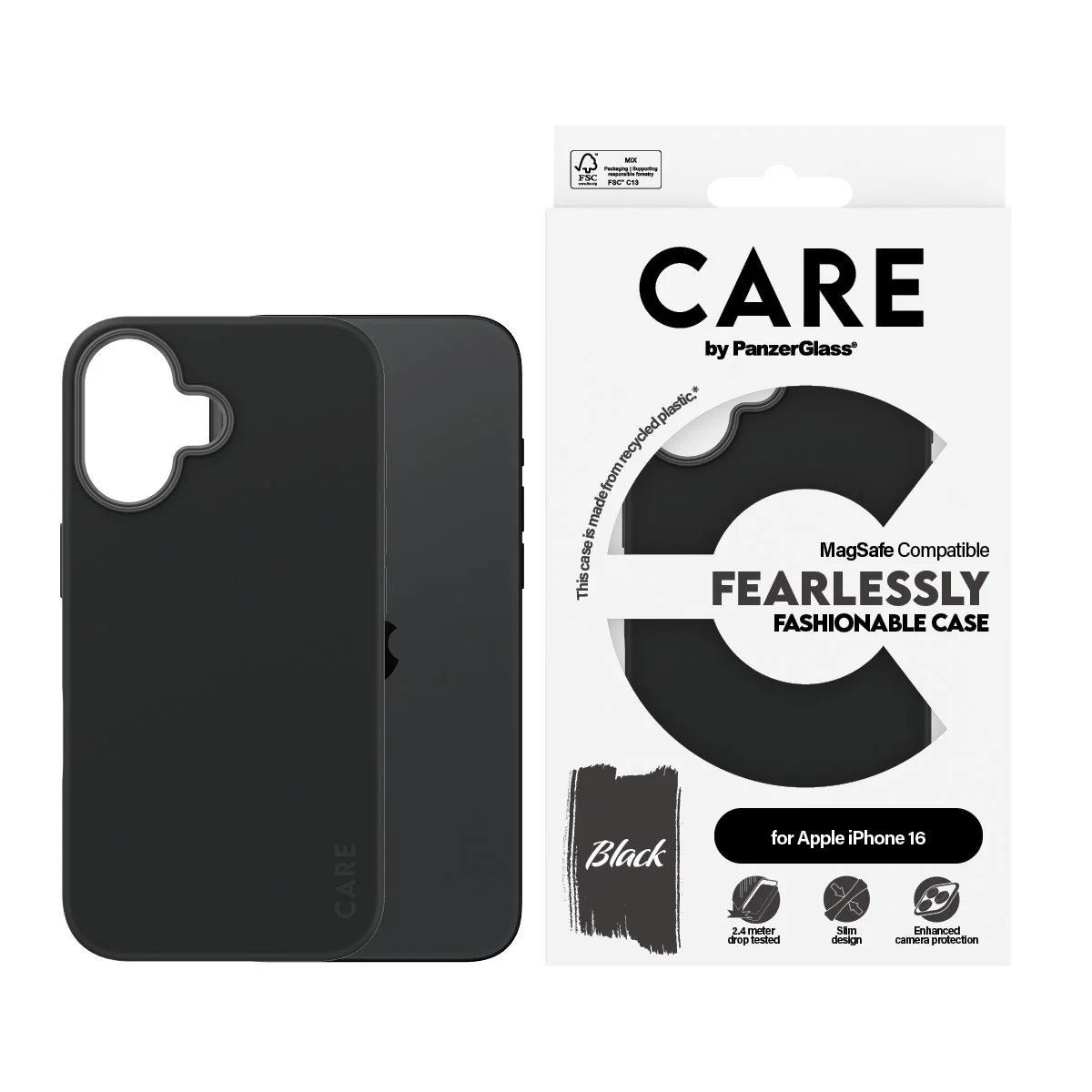 CARE™ by PanzerGlass® Case Black w. MagSafe iPhone 16 - Image 2