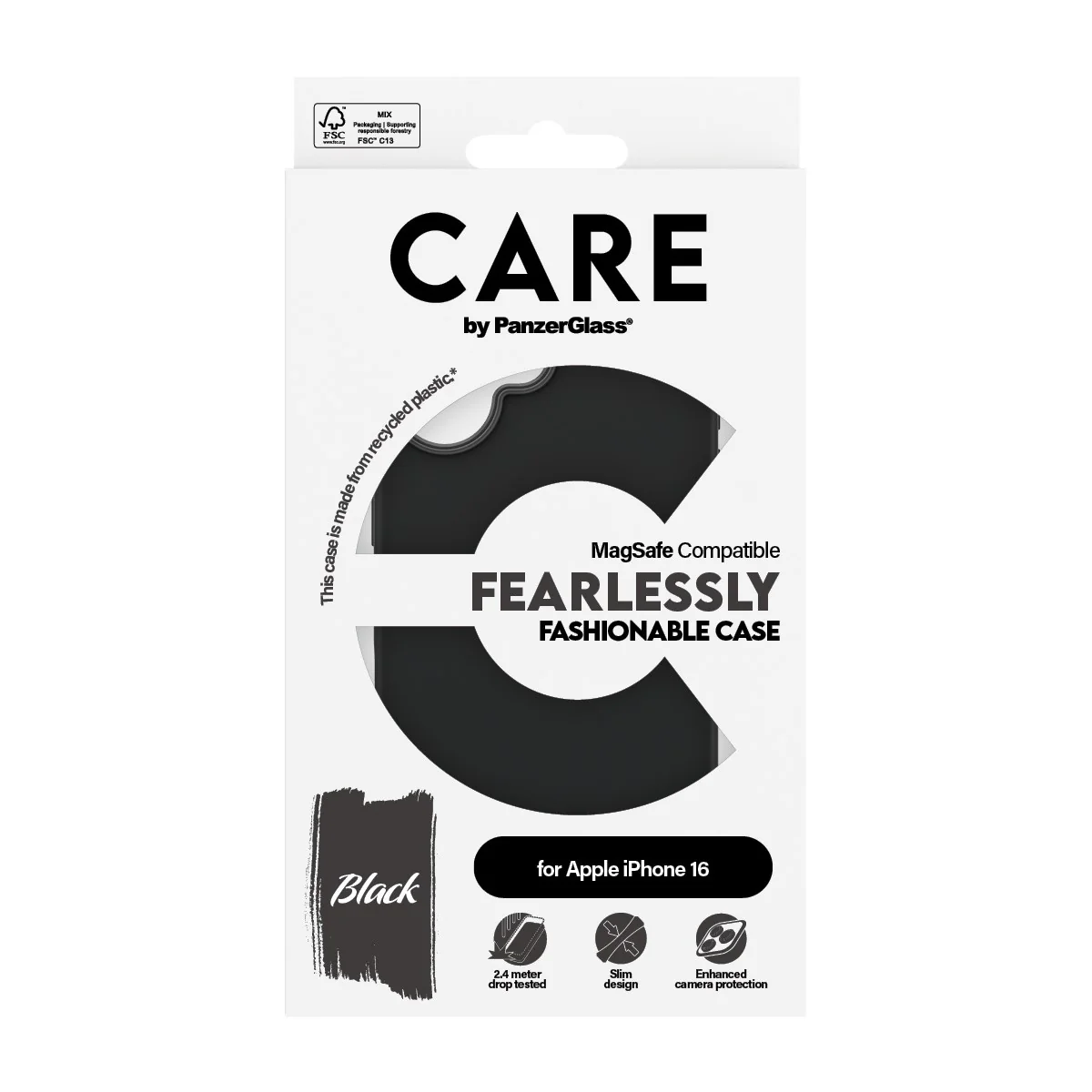CARE™ by PanzerGlass® Case Black w. MagSafe iPhone 16 - Image 3