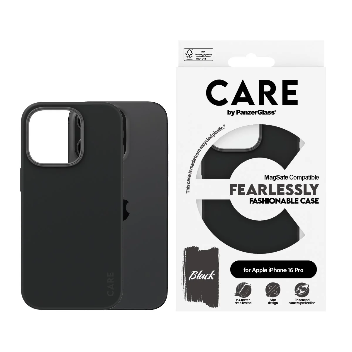 CARE™ by PanzerGlass® Case Black w. MagSafe iPhone 16 Pro - Image 2
