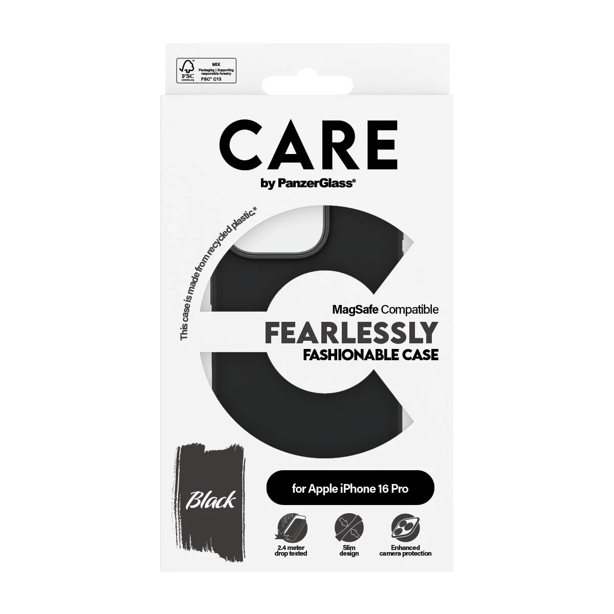 CARE™ by PanzerGlass® Case Black w. MagSafe iPhone 16 Pro - Image 3