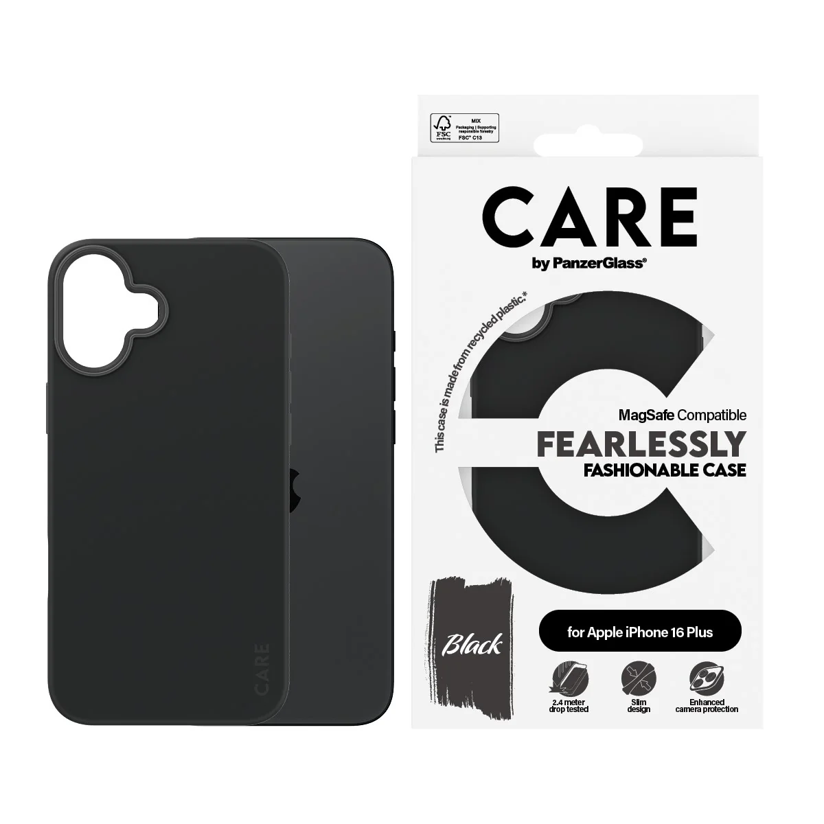 CARE™ by PanzerGlass® Case Black w. MagSafe iPhone 16 Plus - Image 2