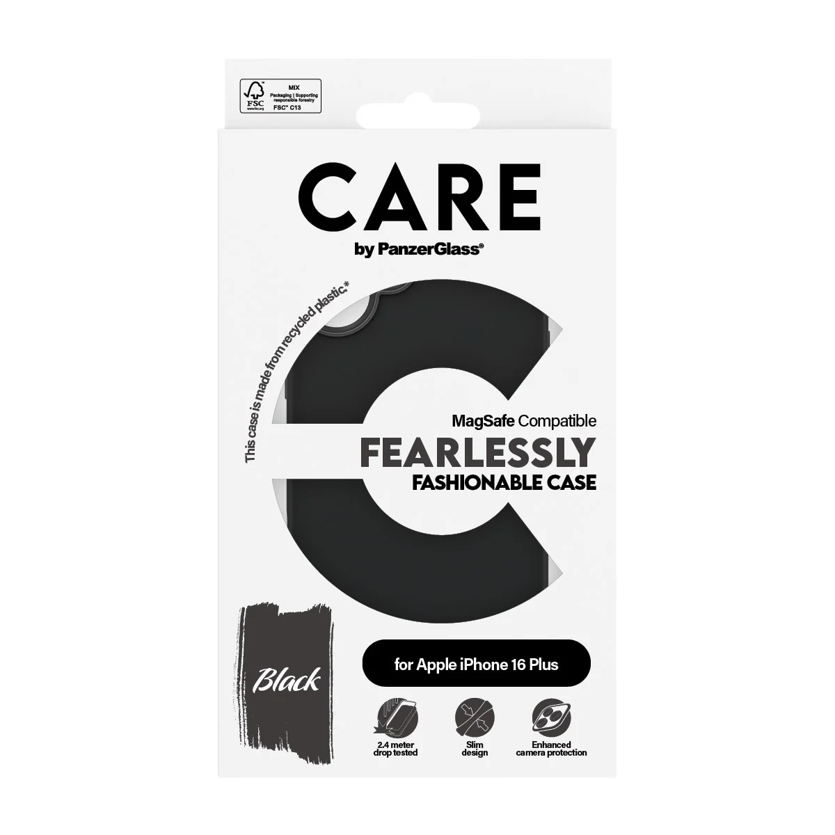 CARE™ by PanzerGlass® Case Black w. MagSafe iPhone 16 Plus - Image 3