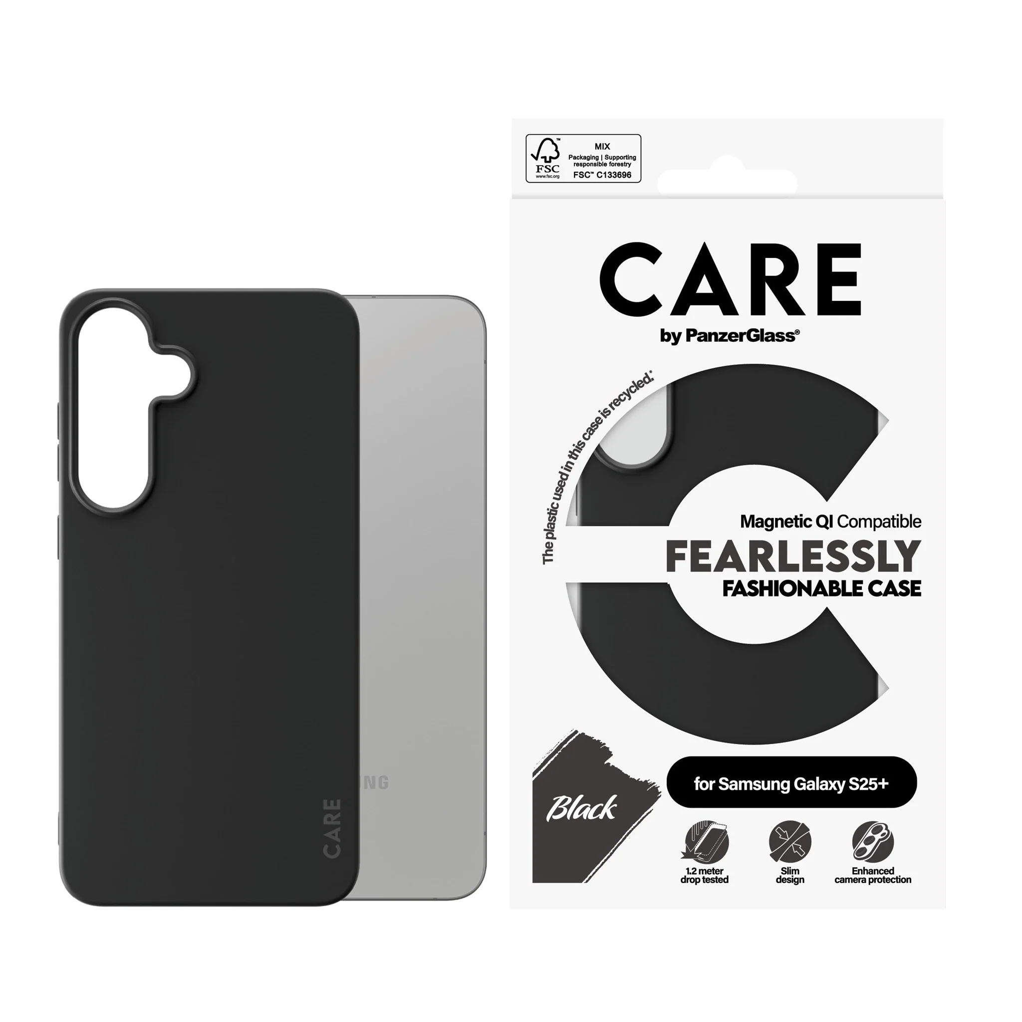 CARE⢠by PanzerGlass® Case Black w. Qi Compatible Samsung Galaxy S25+ - Image 2