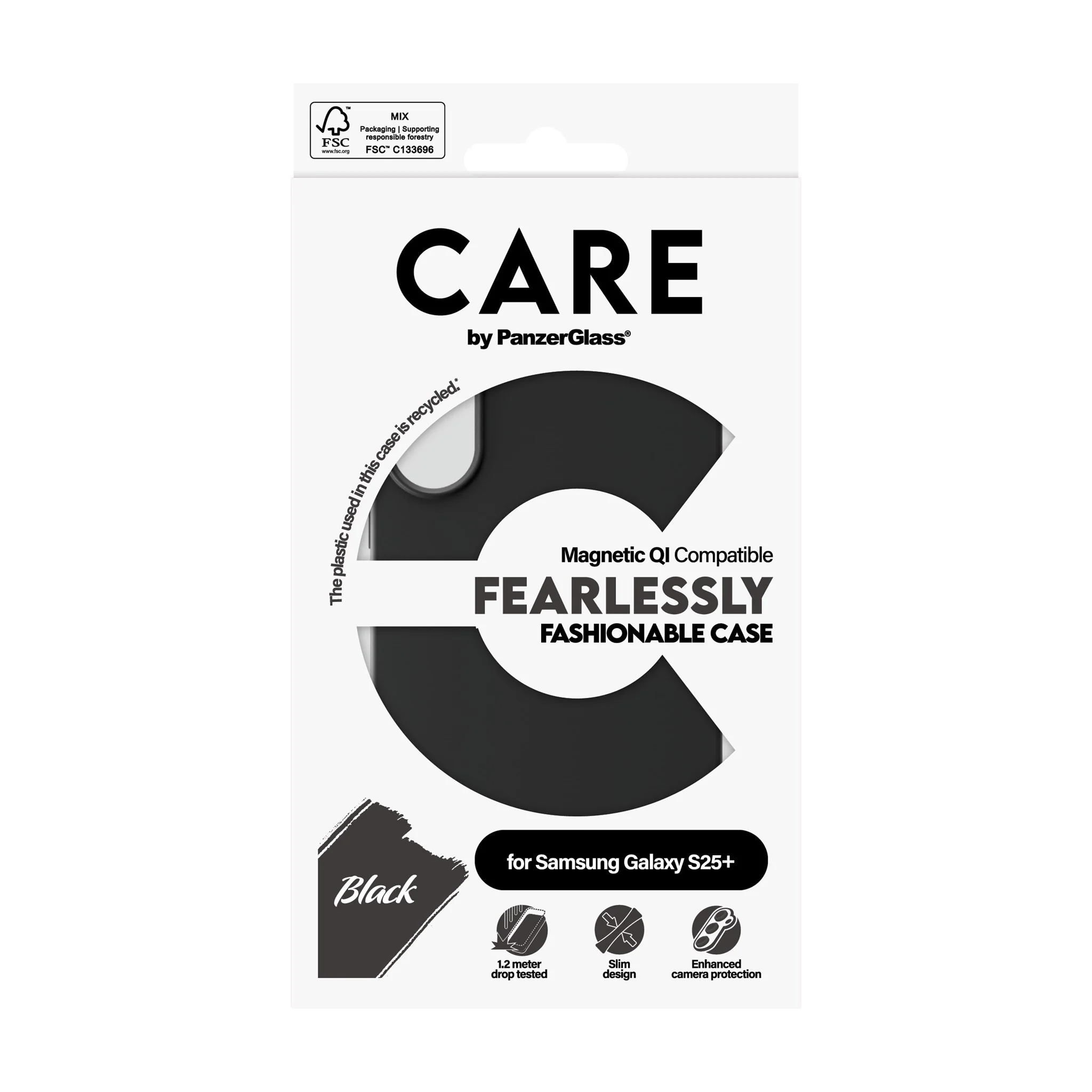 CARE⢠by PanzerGlass® Case Black w. Qi Compatible Samsung Galaxy S25+ - Image 3