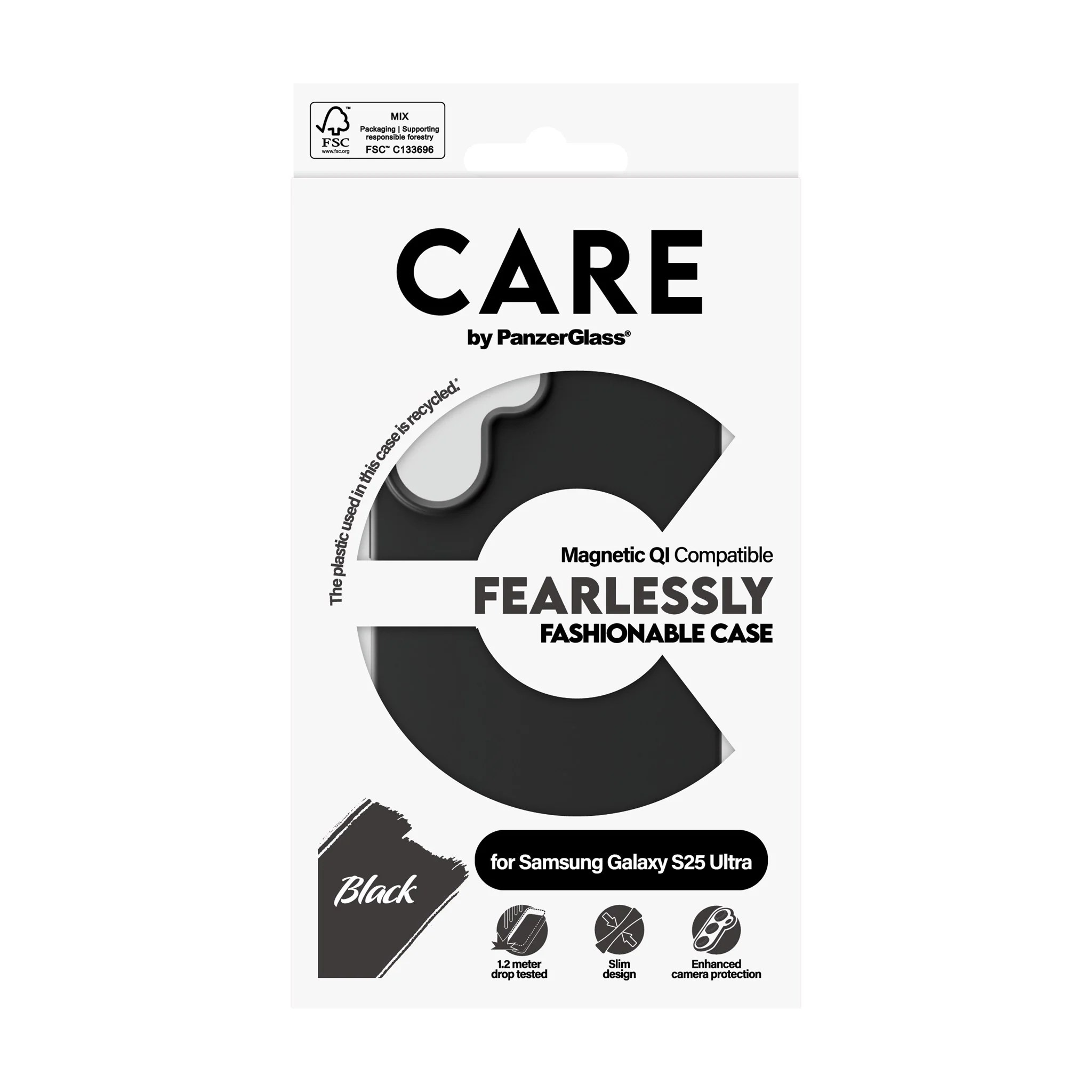 CARE⢠by PanzerGlass® Case Black w. Qi Compatible Samsung Galaxy S25 Ultra - Image 3