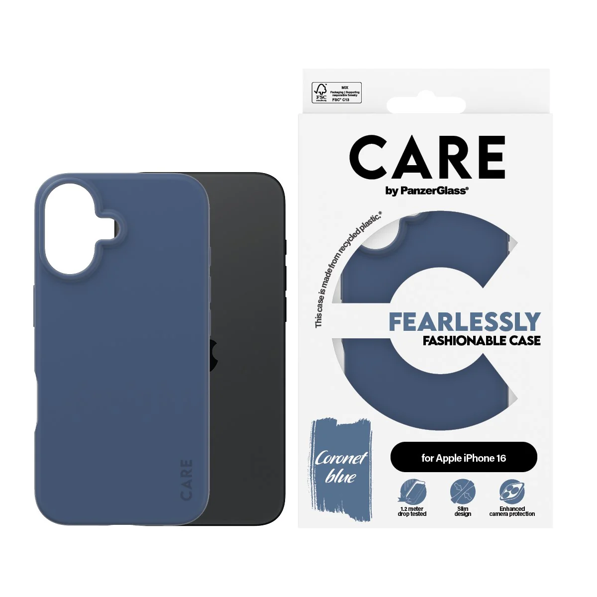 CARE⢠by PanzerGlass® Case Blue iPhone 16 - Image 2