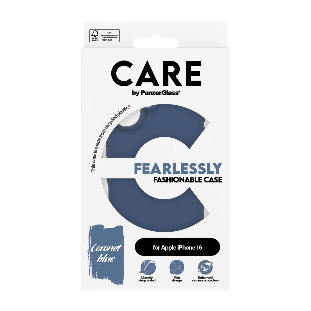 CARE⢠by PanzerGlass® Case Blue iPhone 16 - Image 3