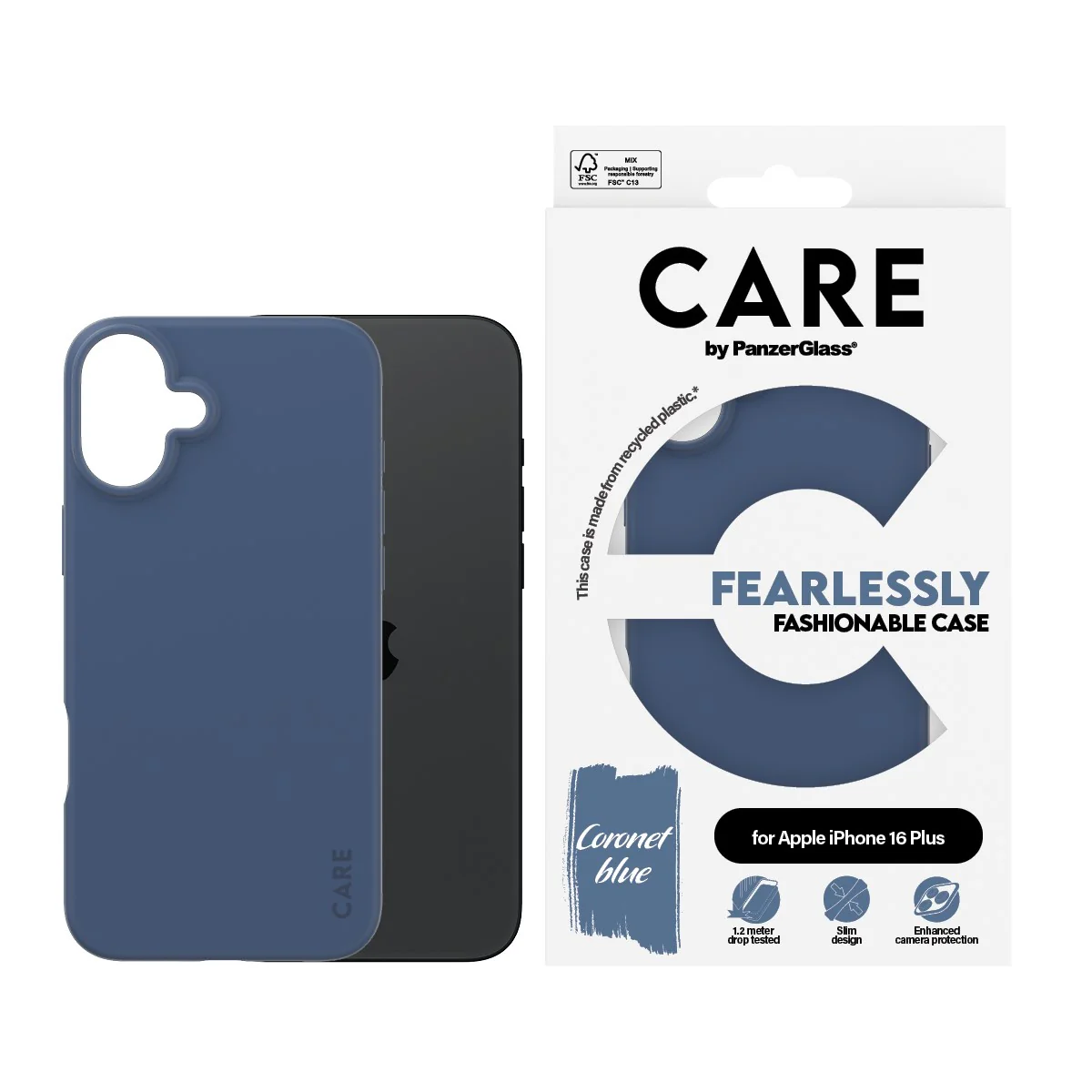 CARE⢠by PanzerGlass® Case Blue iPhone 16 Plus - Image 2