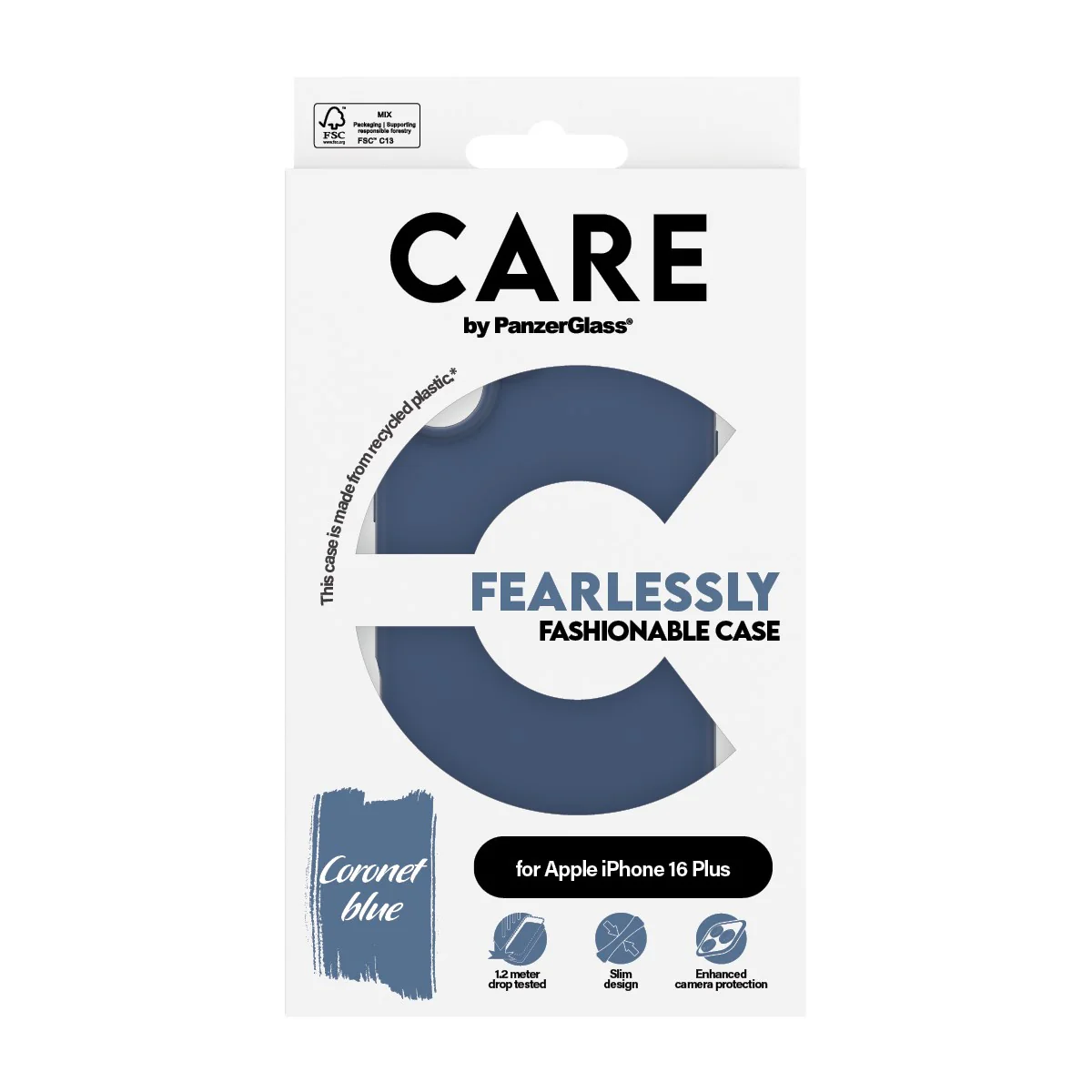 CARE⢠by PanzerGlass® Case Blue iPhone 16 Plus - Image 3
