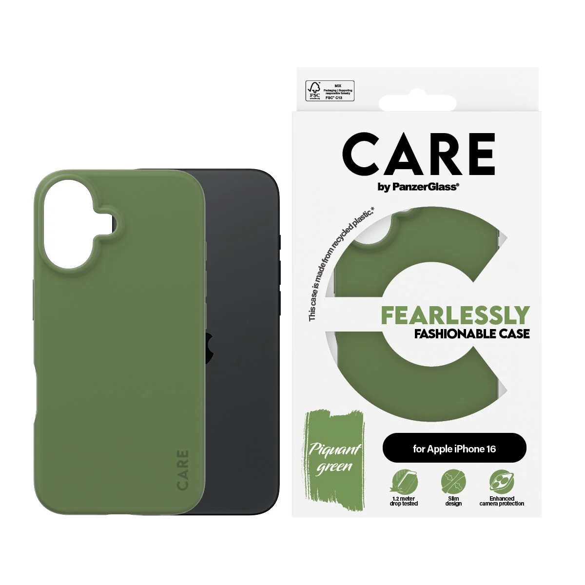 CARE™ by PanzerGlass® Case Green iPhone 16 - Image 2