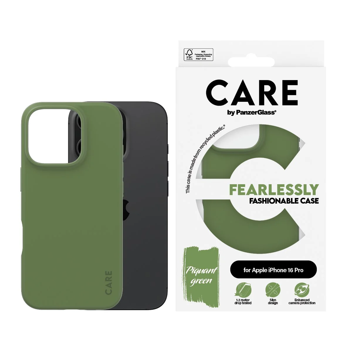 CARE™ by PanzerGlass® Case Green iPhone 16 Pro - Image 2