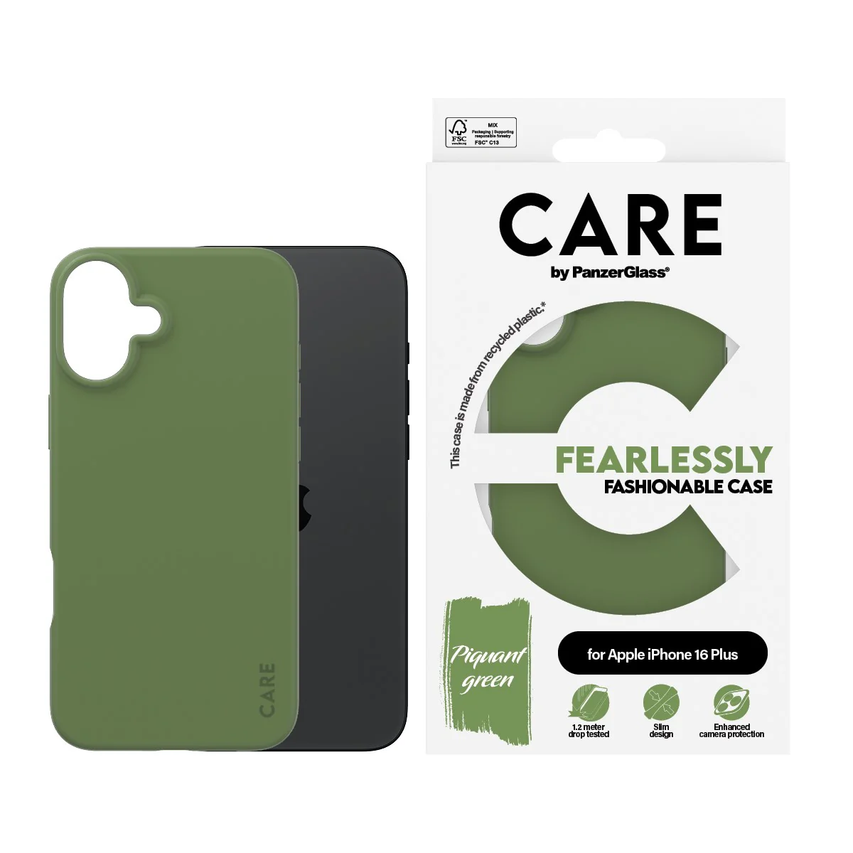 CARE™ by PanzerGlass® Case Green iPhone 16 Plus - Image 2