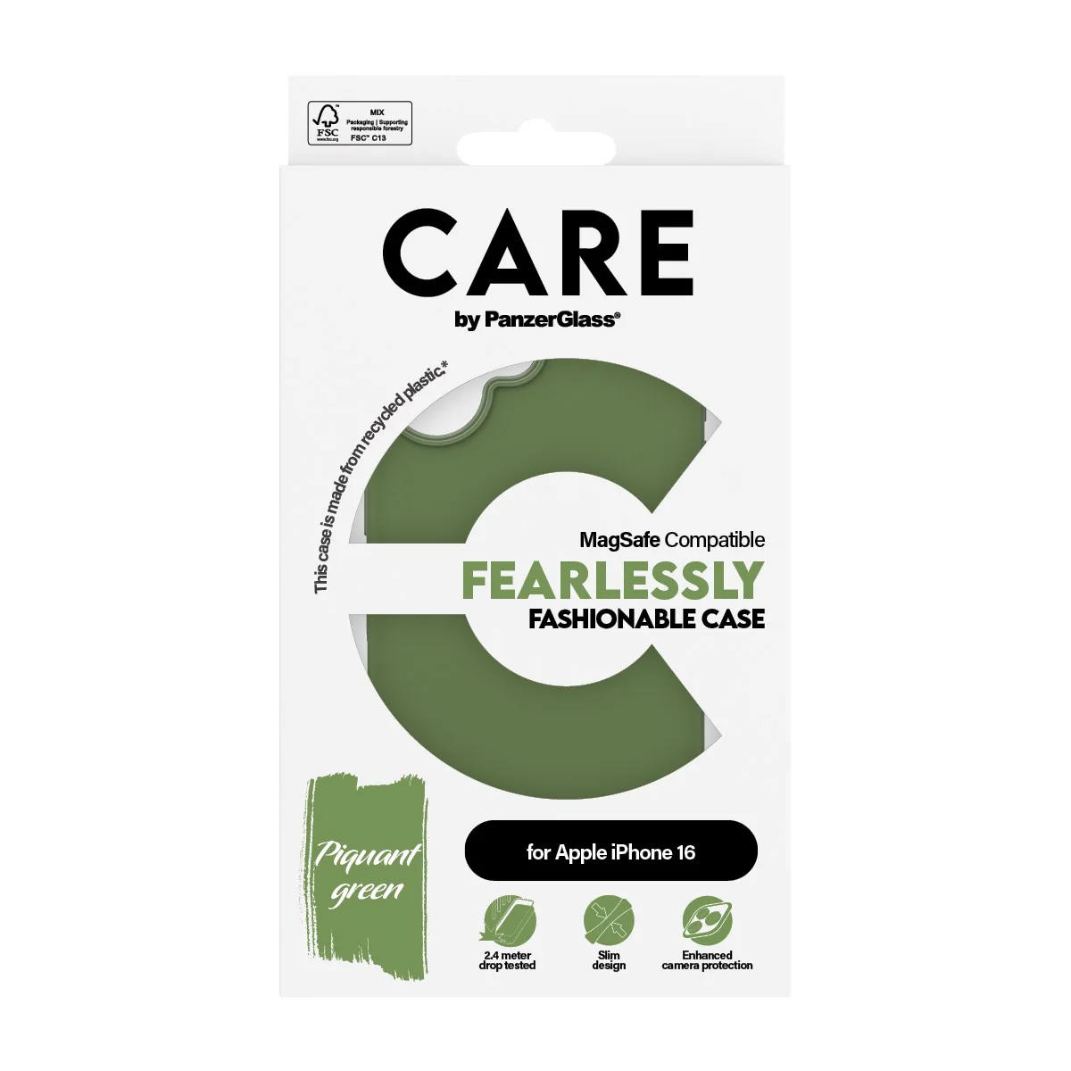 CARE™ by PanzerGlass® Case Green w. MagSafe iPhone 16 - Image 3