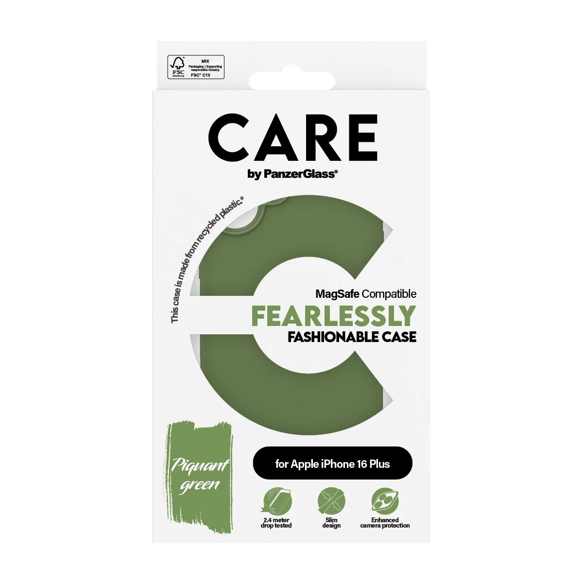 CARE™ by PanzerGlass® Case Green w. MagSafe iPhone 16 Plus - Image 3