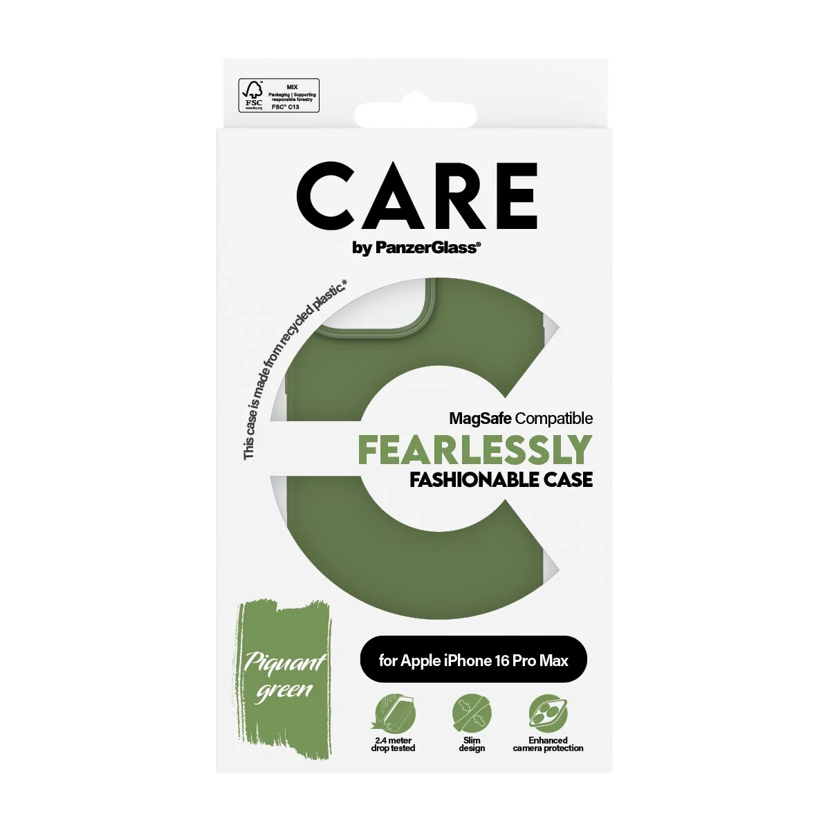 CARE™ by PanzerGlass® Case Green w. MagSafe iPhone 16 Pro Max - Image 3