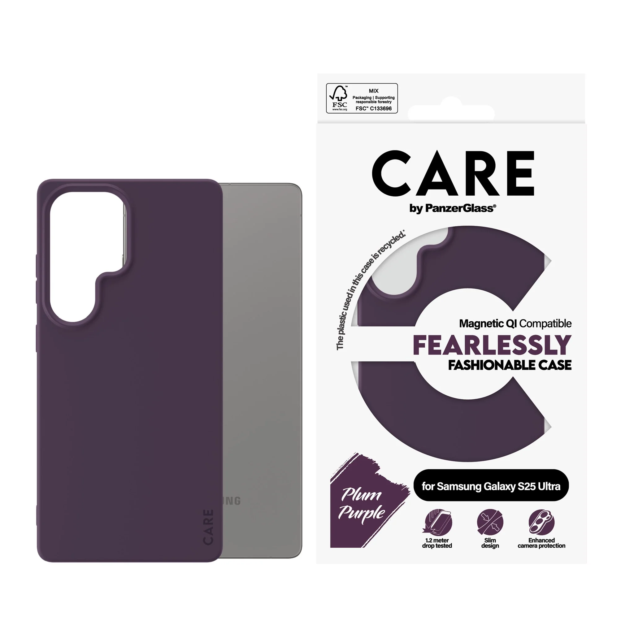 CARE⢠by PanzerGlass® Case Plum Purple w. Qi Compatible Samsung Galaxy S25 Ultra - Image 2