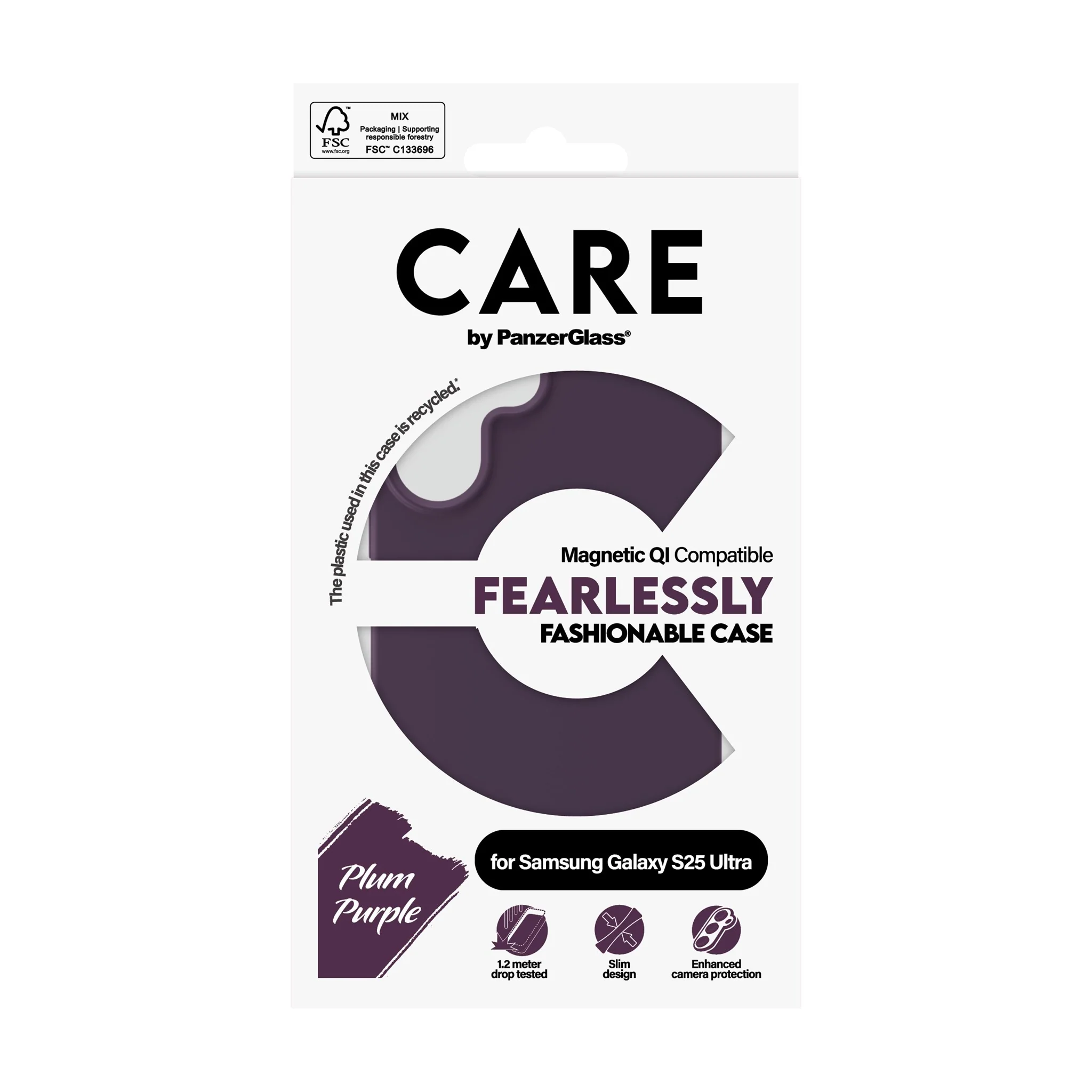 CARE⢠by PanzerGlass® Case Plum Purple w. Qi Compatible Samsung Galaxy S25 Ultra - Image 3