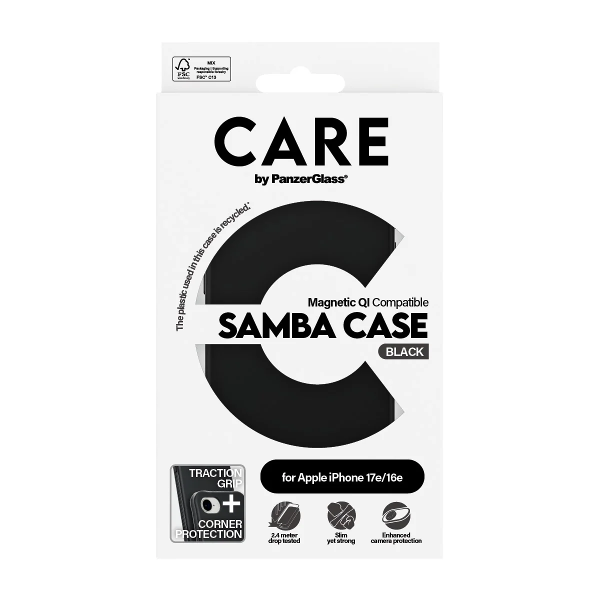 CARE™ by PanzerGlass® Samba Case Black w. Qi Compatible iPhone 17e | 16e - Image 3