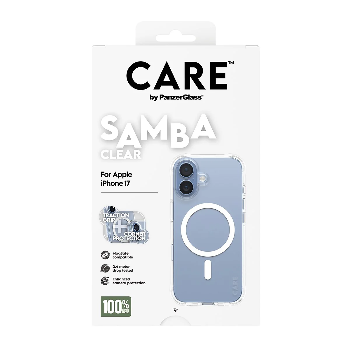 CARE™ by PanzerGlass® Samba Case Transparent w. White MagSafe iPhone 17 - Image 3