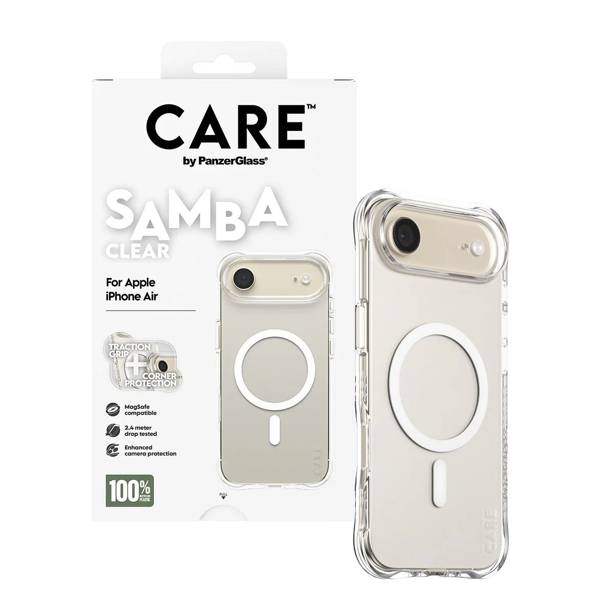 CARE™ by PanzerGlass® Samba Case Transparent w. White MagSafe iPhone Air - Image 5