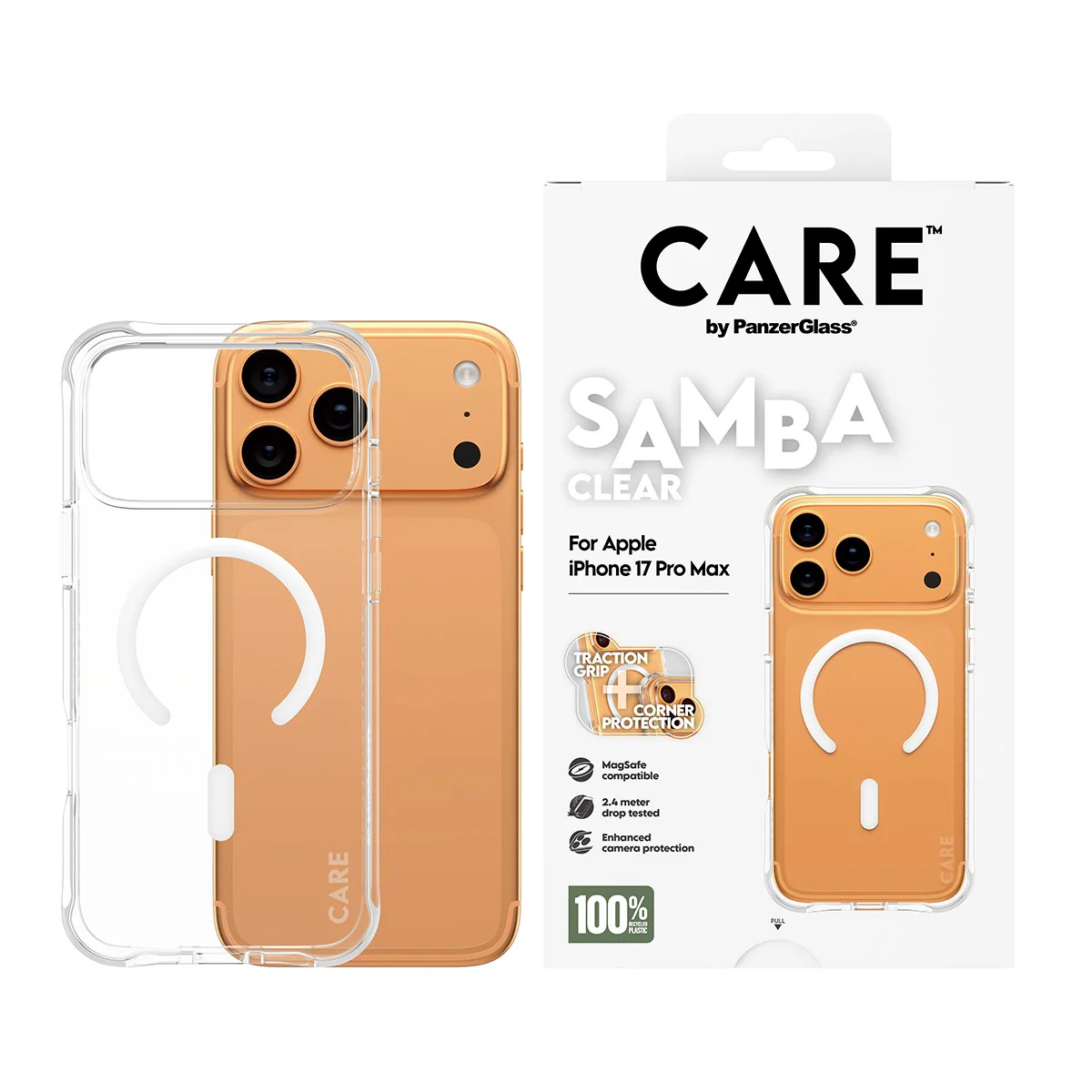 CARE™ by PanzerGlass® Samba Case Transparent w. White MagSafe iPhone 17 Pro Max - Image 2