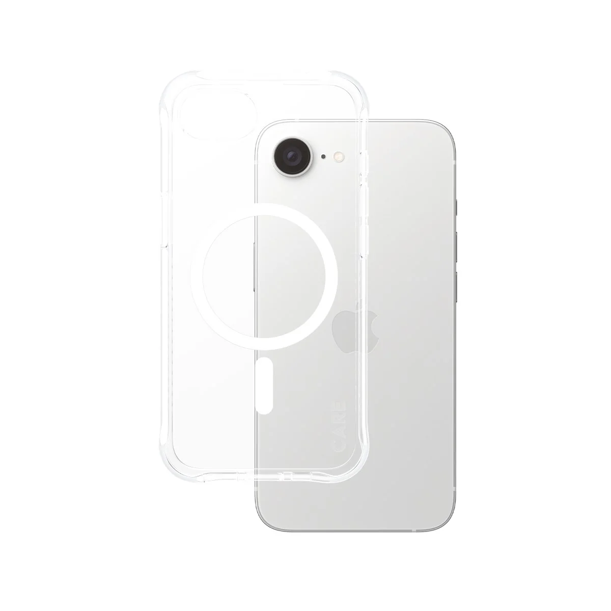 CARE⢠by PanzerGlass® Samba Case Transparent w. White Qi Compatible iPhone 17e | 16e