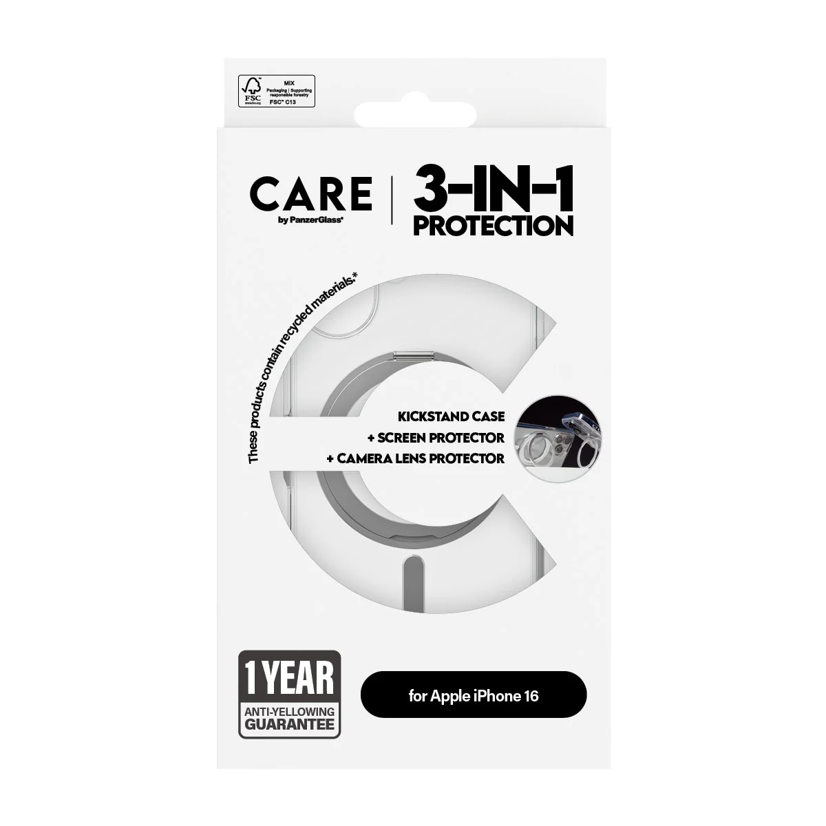 CARE⢠by PanzerGlass® 3-in-1 Ceramic Bundle iPhone 16 - Image 3