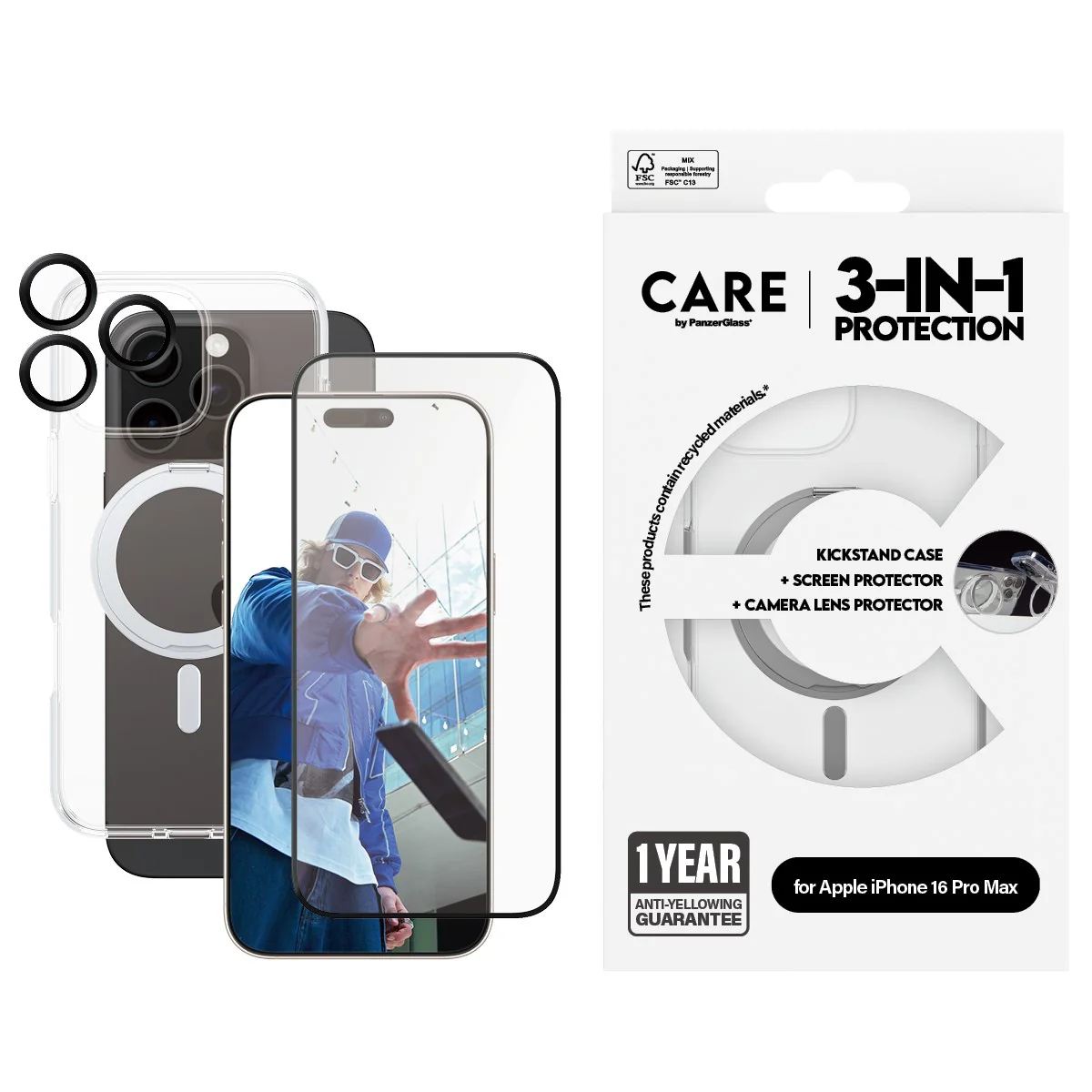 CARE⢠by PanzerGlass® 3-in-1 Ceramic Bundle iPhone 16 Pro Max - Image 2