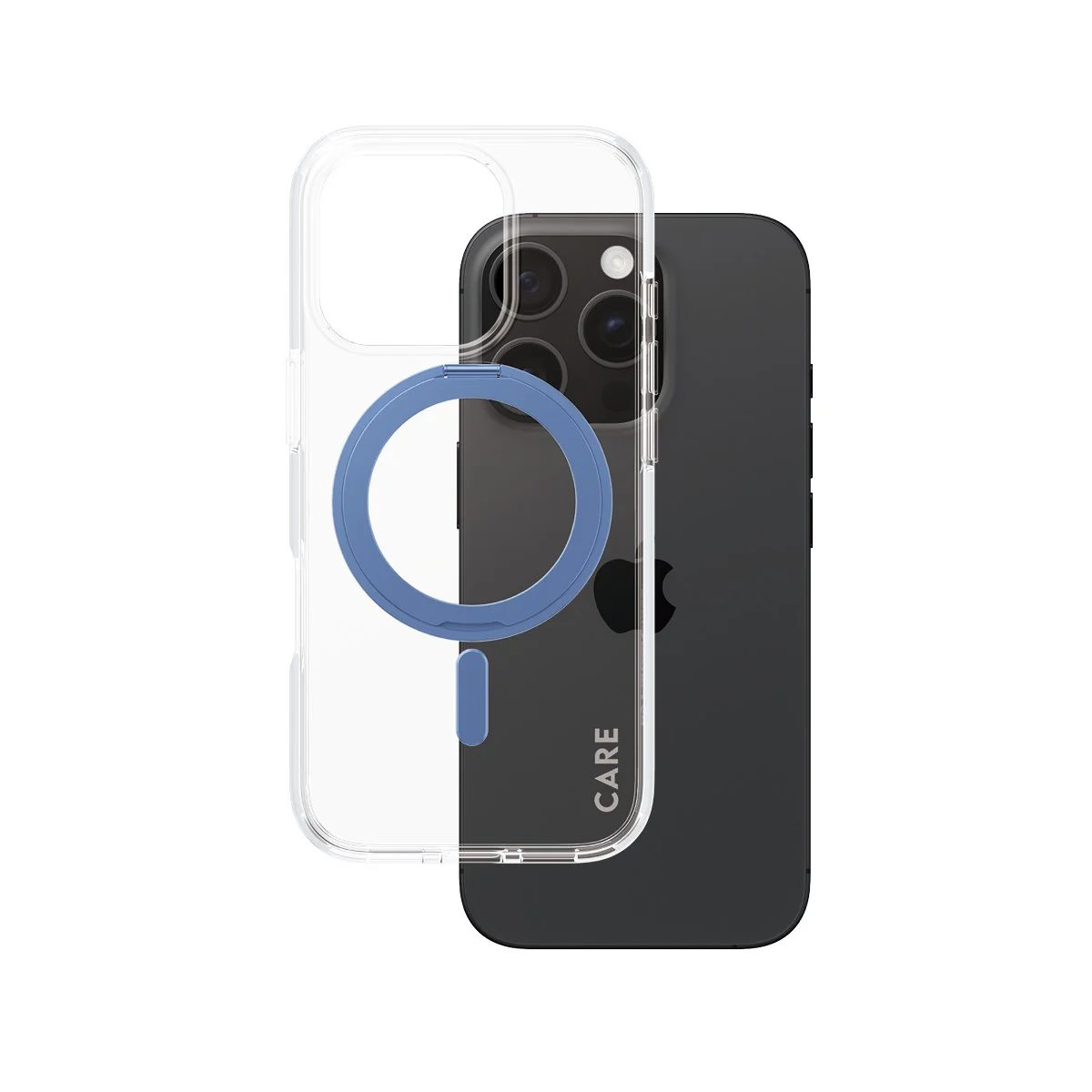 CARE⢠by PanzerGlass® Case Transparent w. Blue Kickstand & MagSafe iPhone 16 Pro