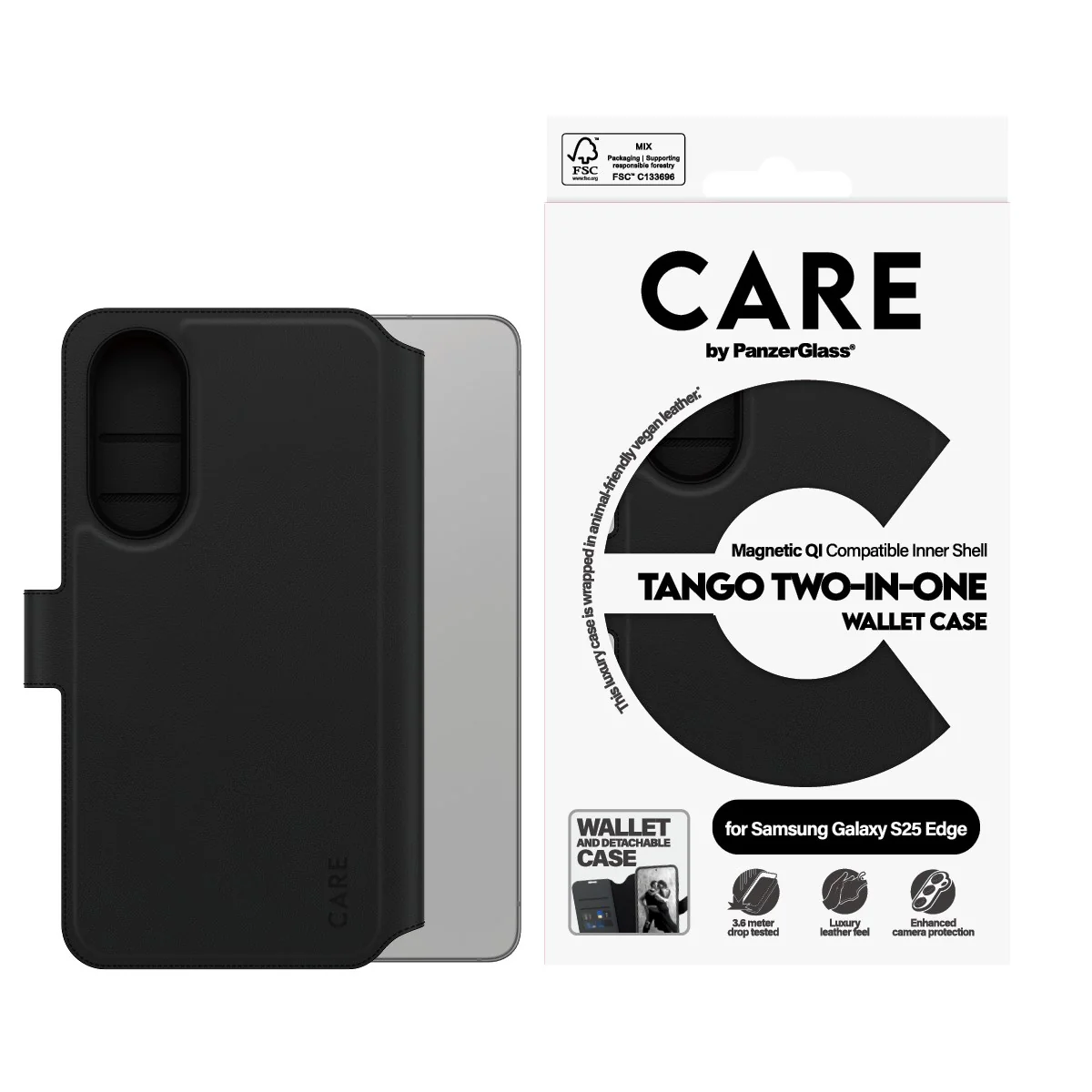 CARE⢠by PanzerGlass® Tango 2-in-1 Wallet Case w. Qi-Compatible Samsung S25 Edge - Image 3