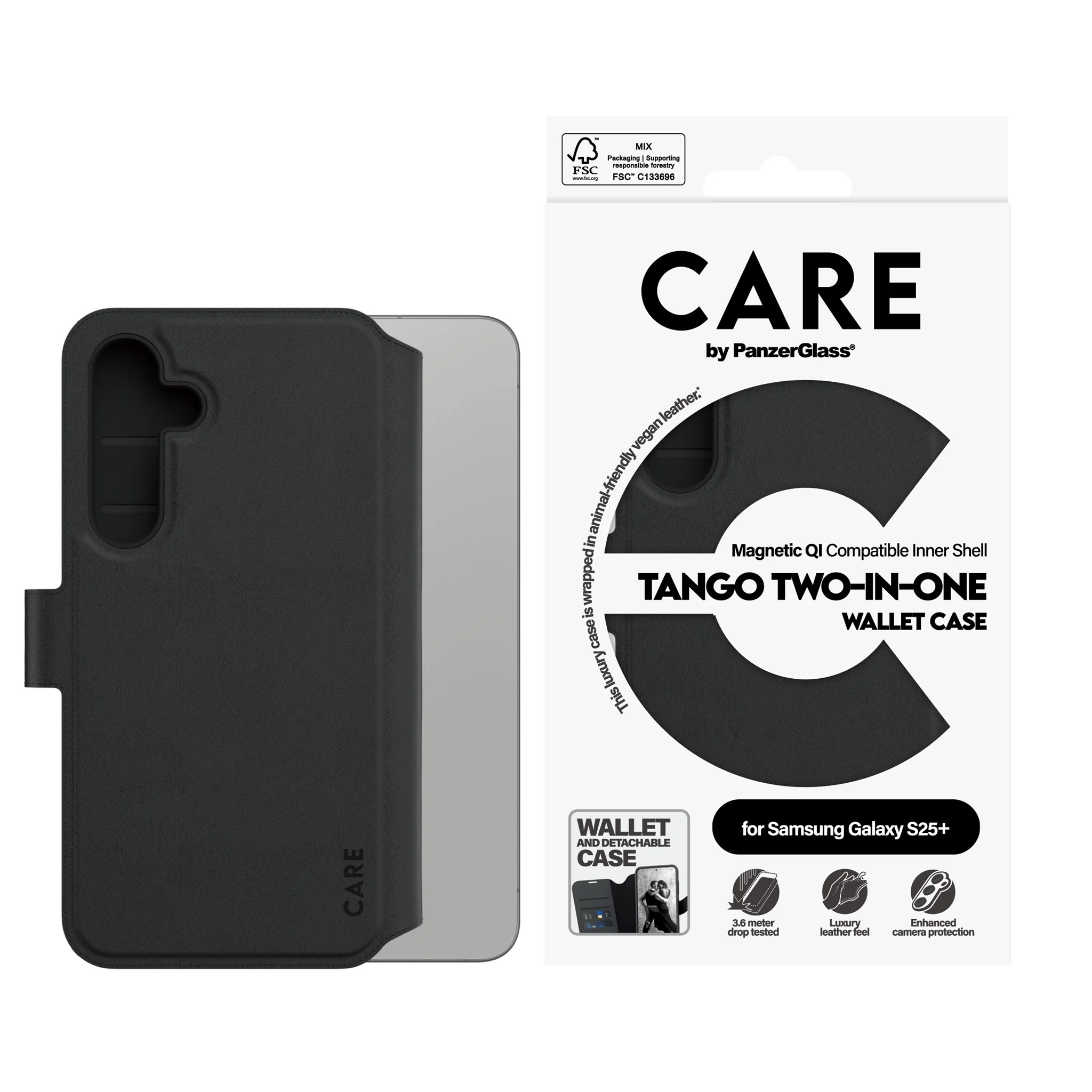 CARE™ by PanzerGlass® Tango 2-in-1 Wallet Case w. Qi Compatible Samsung Galaxy S25+ - Image 3