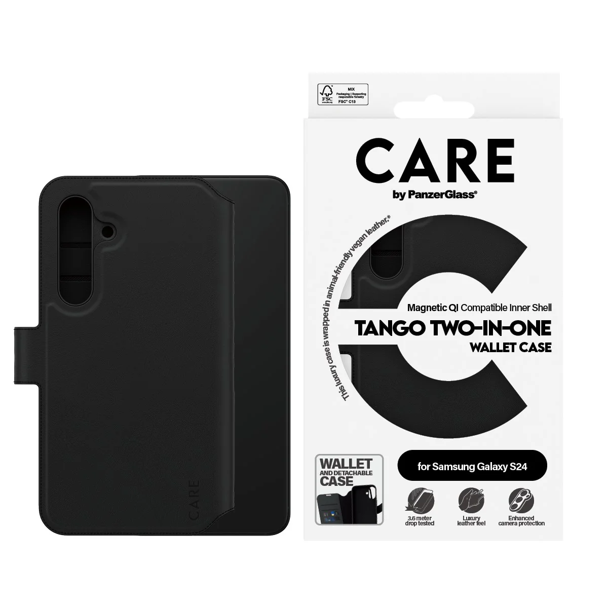 CARE™ by PanzerGlass® Tango 2-in-1 Wallet Case w. Qi Compatible Samsung Galaxy S24 - Image 2